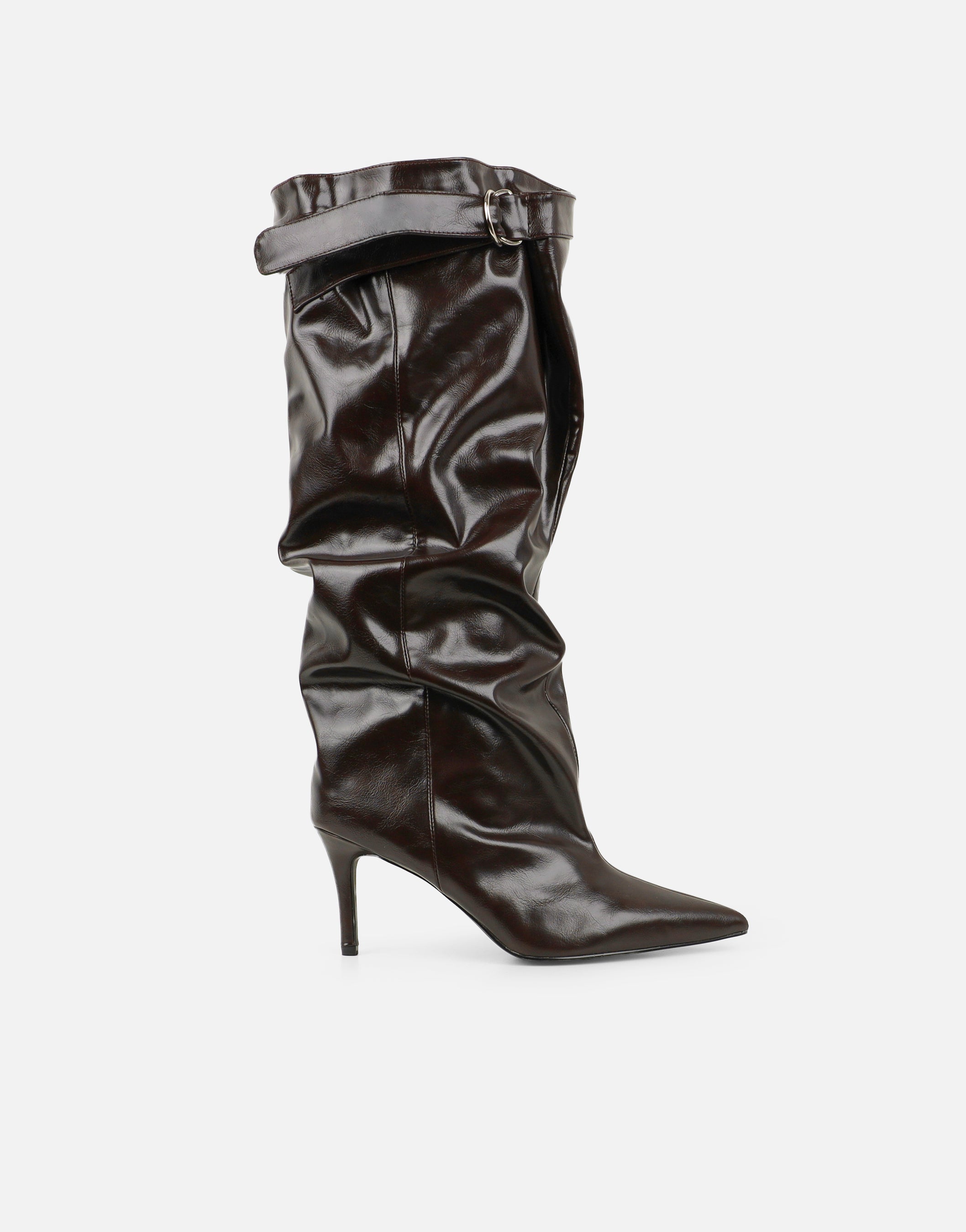 Mikel Brown Ruched Boots | SIMMI London