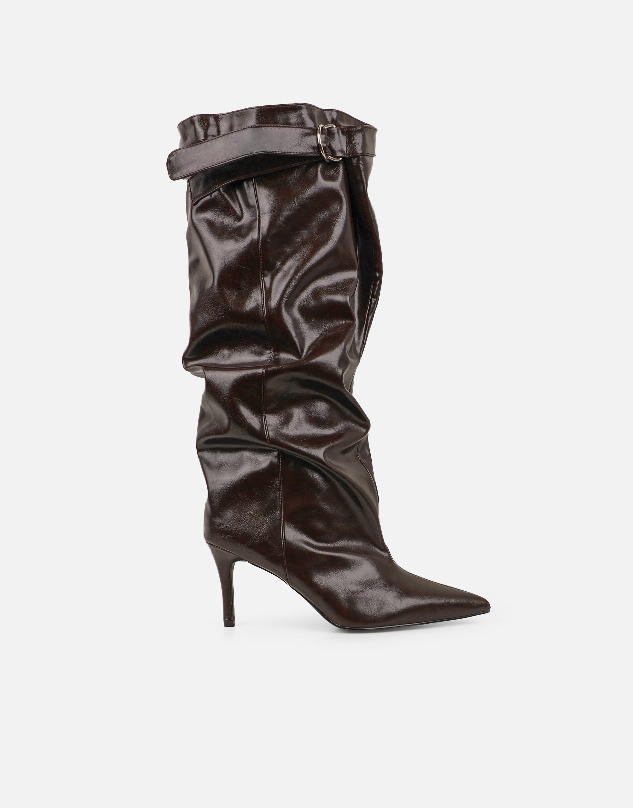 Mikel Brown Ruched Boots | SIMMI London