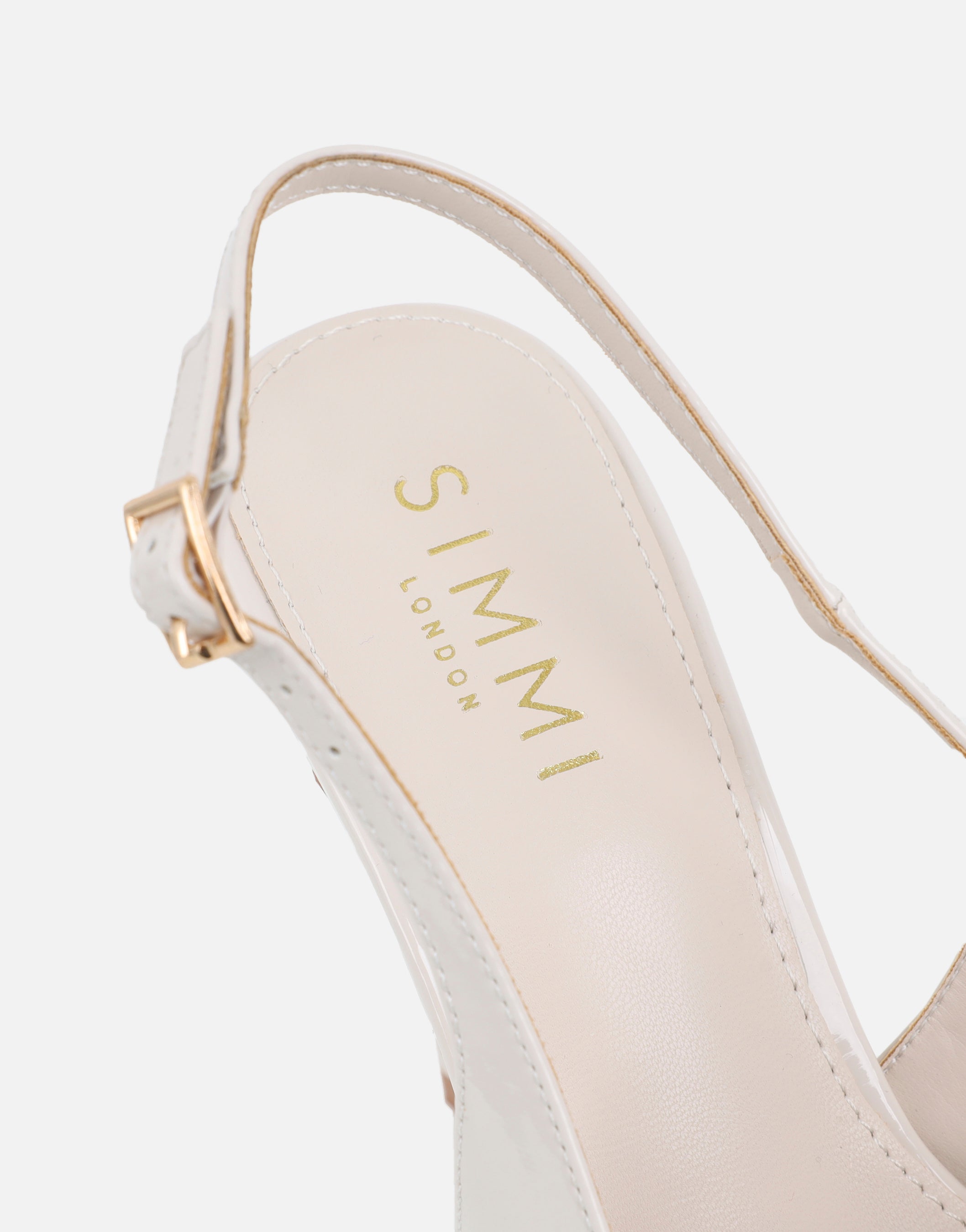 Sonya Stone Patent Sling Back Court Shoes | SIMMI London