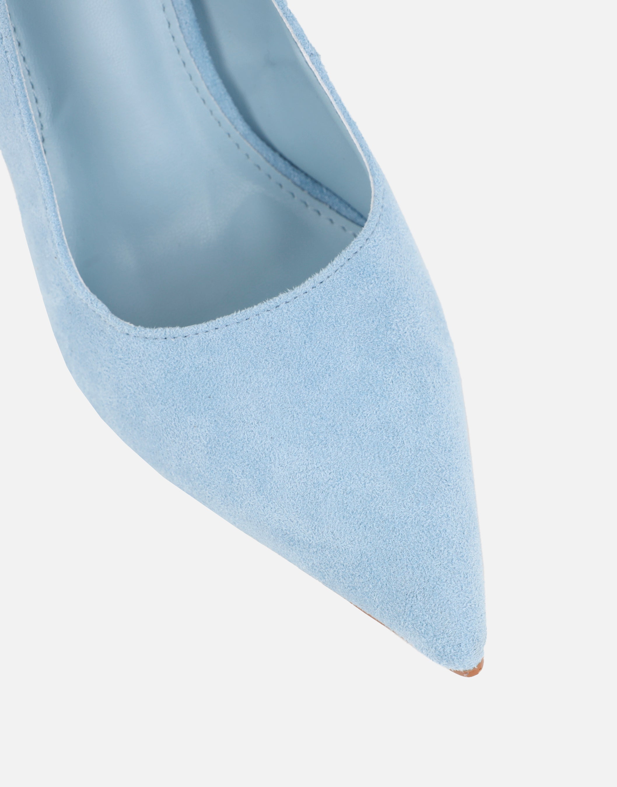 Sid Light Blue Suede Court Shoes | SIMMI London