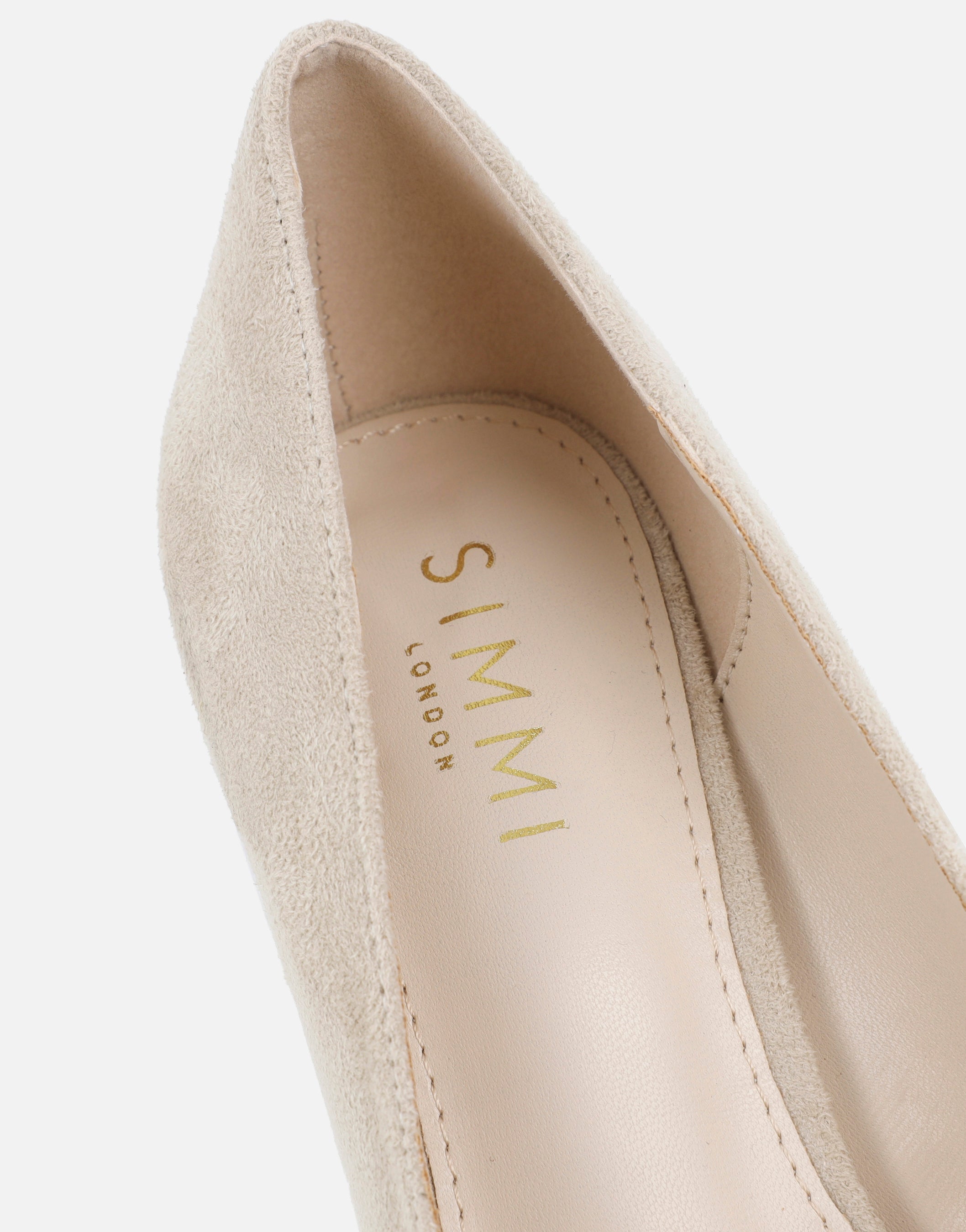 Sid Oatmeal Suede Court Shoes | SIMMI London