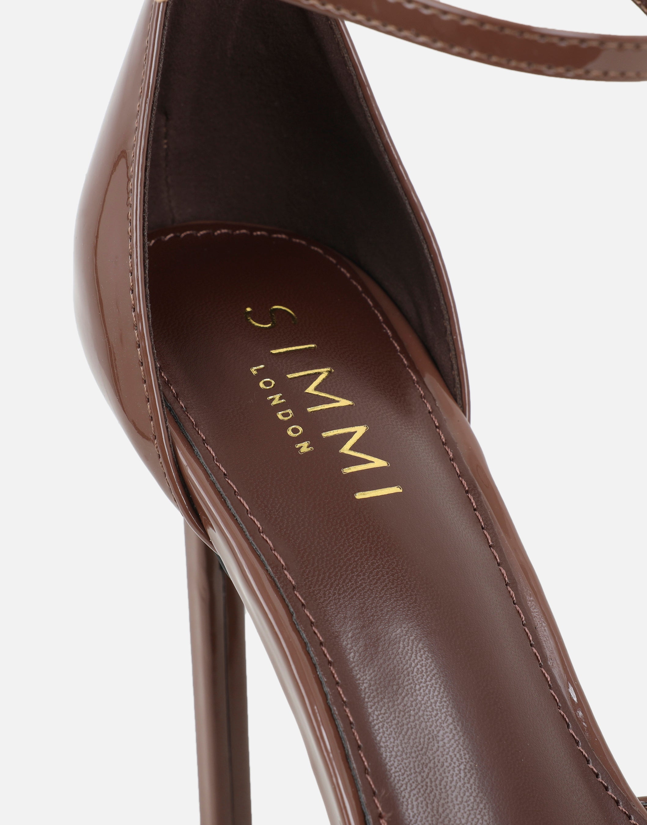 Erika Mocha Patent Court Shoes | SIMMI London