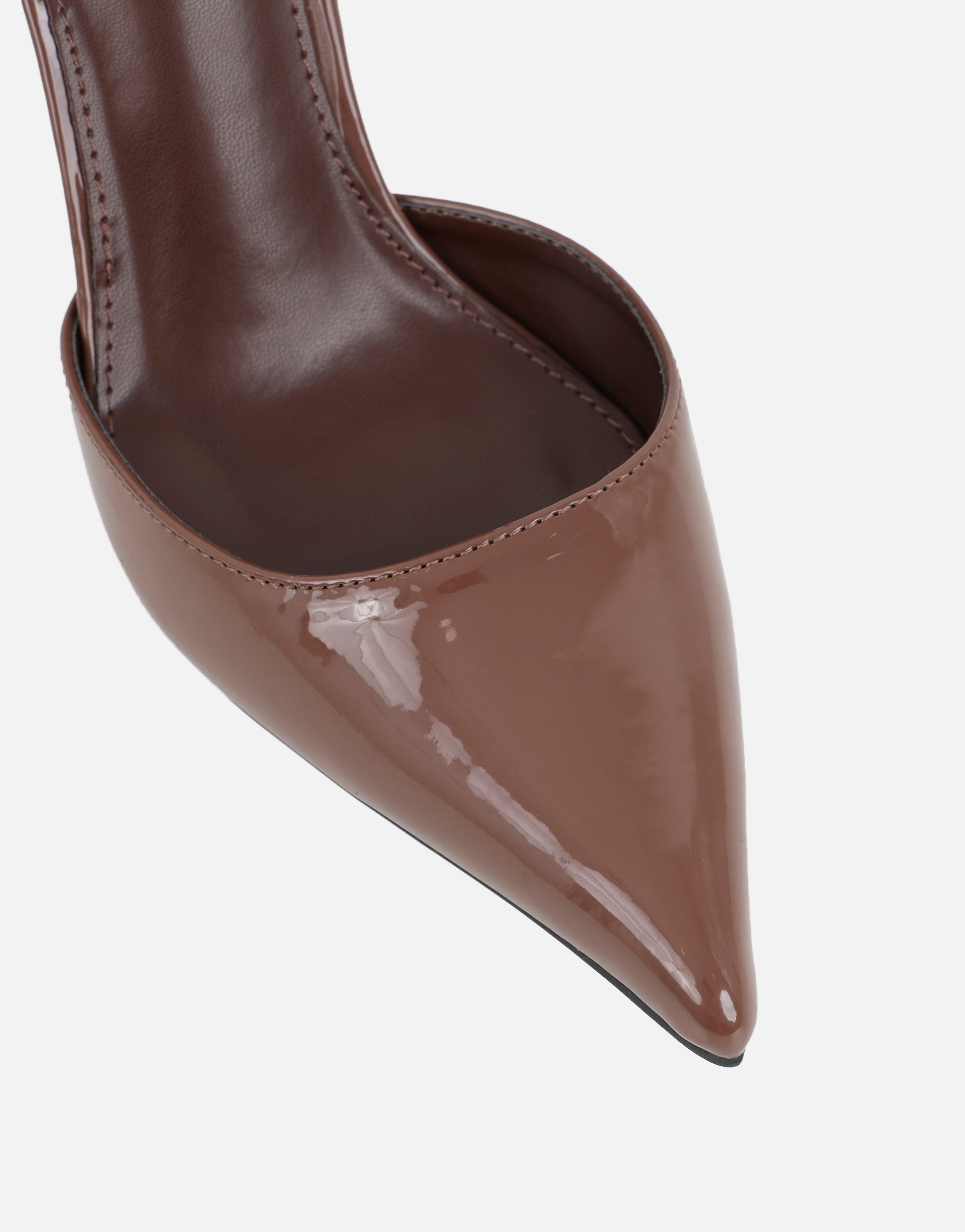 Erika Mocha Patent Court Shoes | SIMMI London