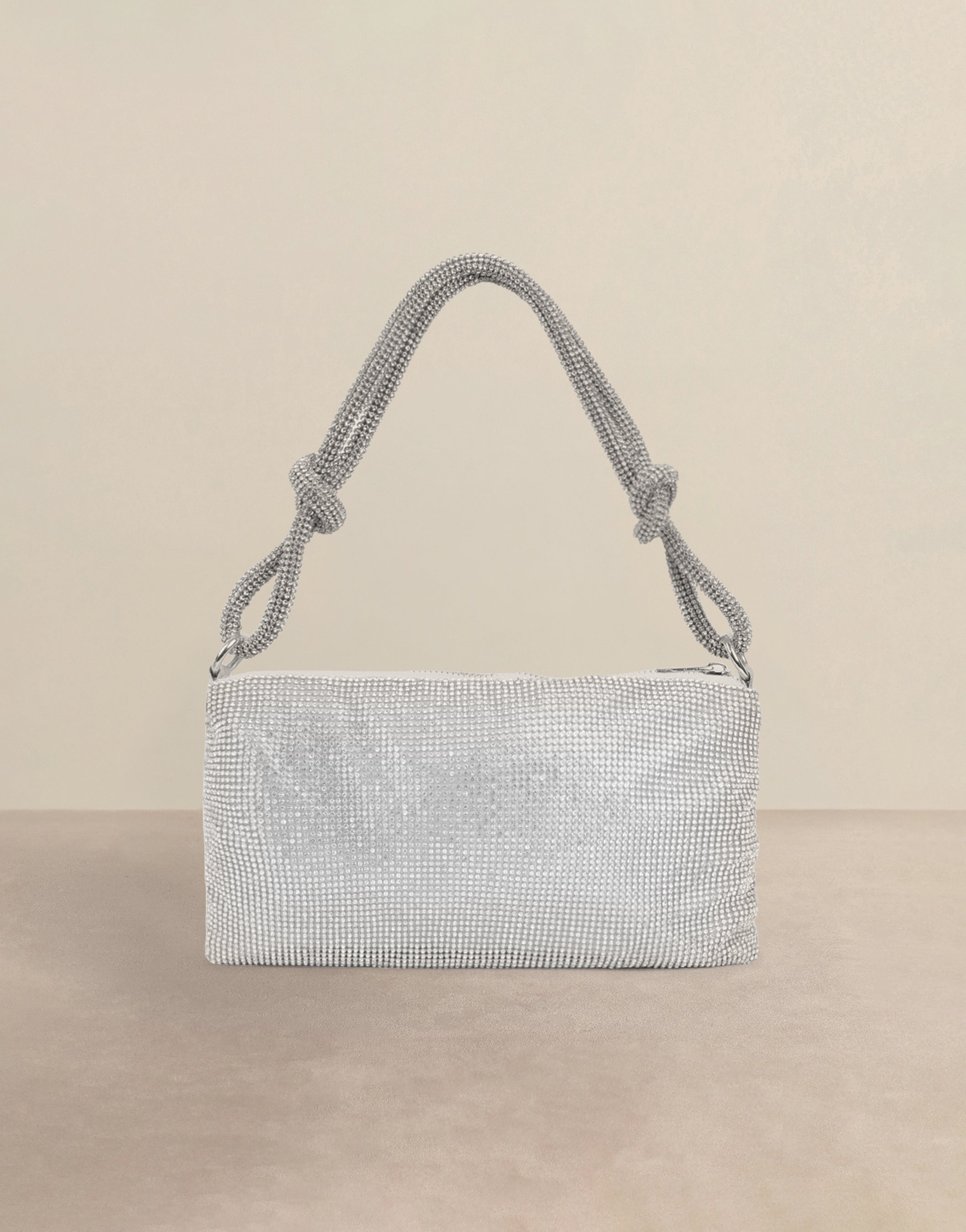 Talia Silver Diamante Shoulder Bag | SIMMI London