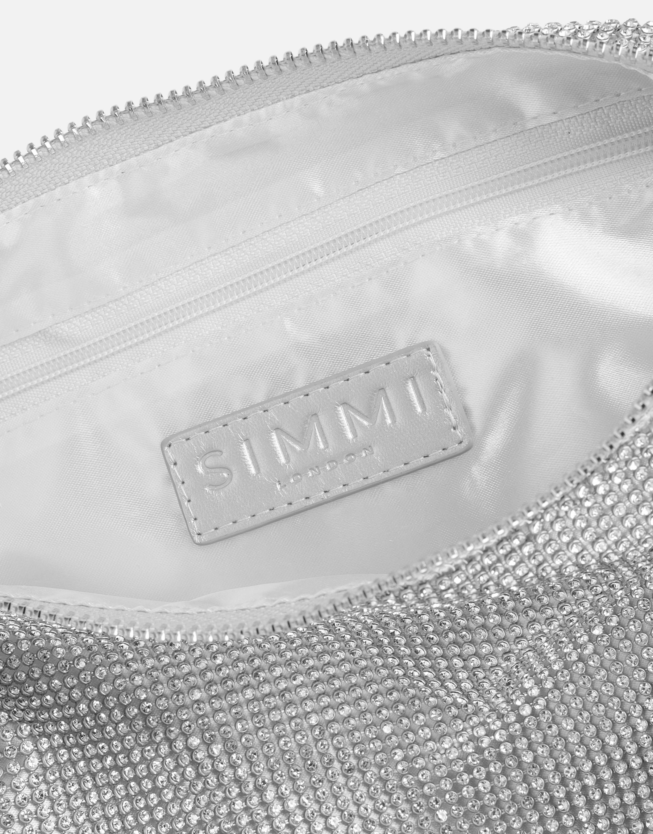 Talia Silver Diamante Shoulder Bag | SIMMI London
