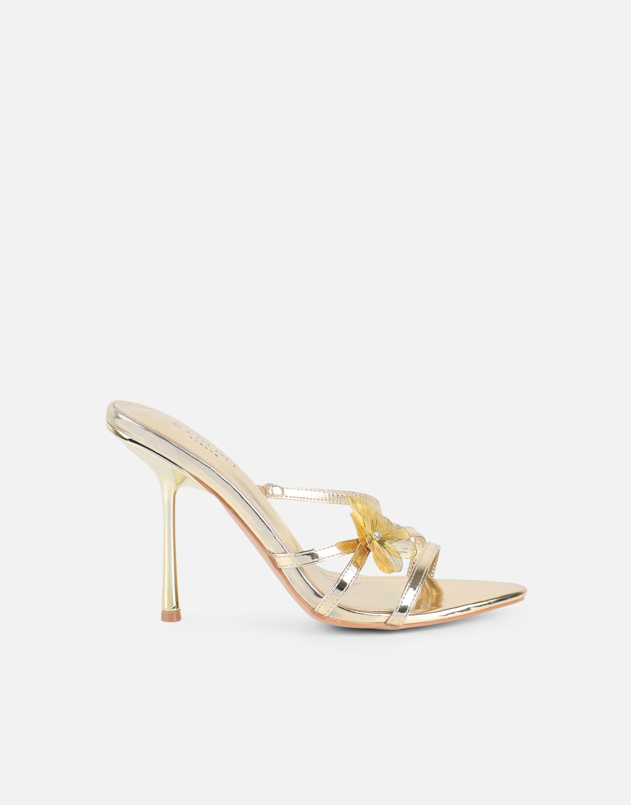 Tandy Gold Mirror Flower Detail Mules | SIMMI London | SIMMI London