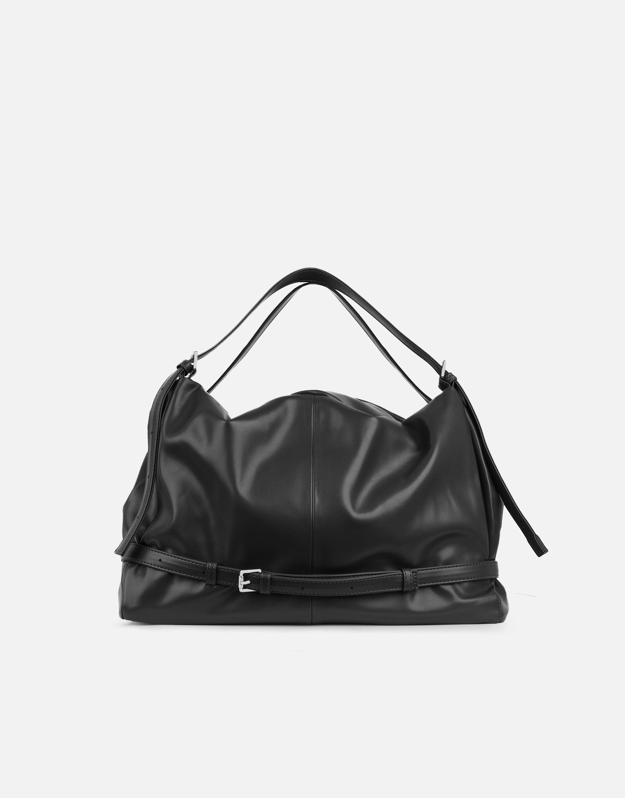 Thessaly Black PU Shoulder Bag | SIMMI London