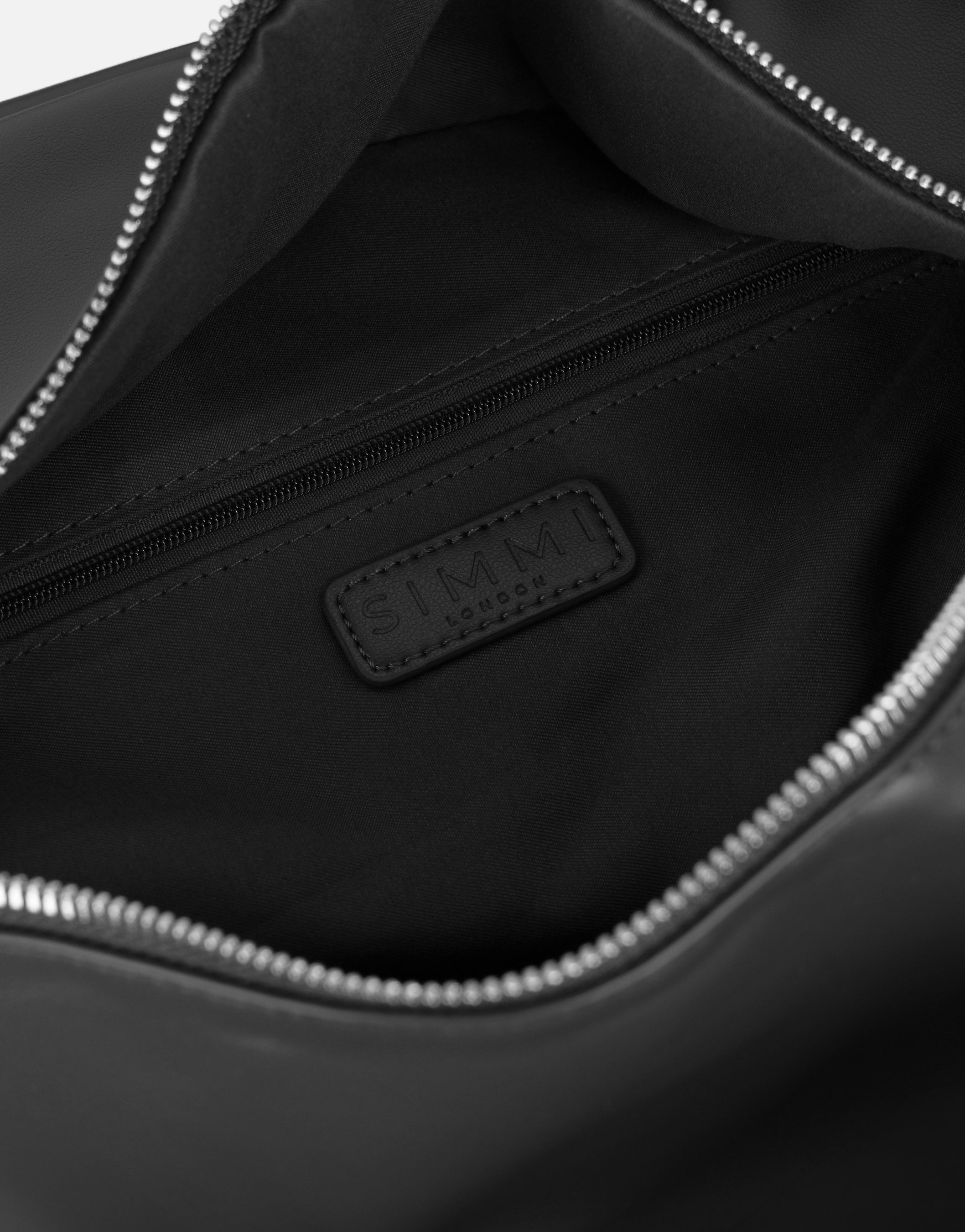 Thessaly Black PU Shoulder Bag | SIMMI London