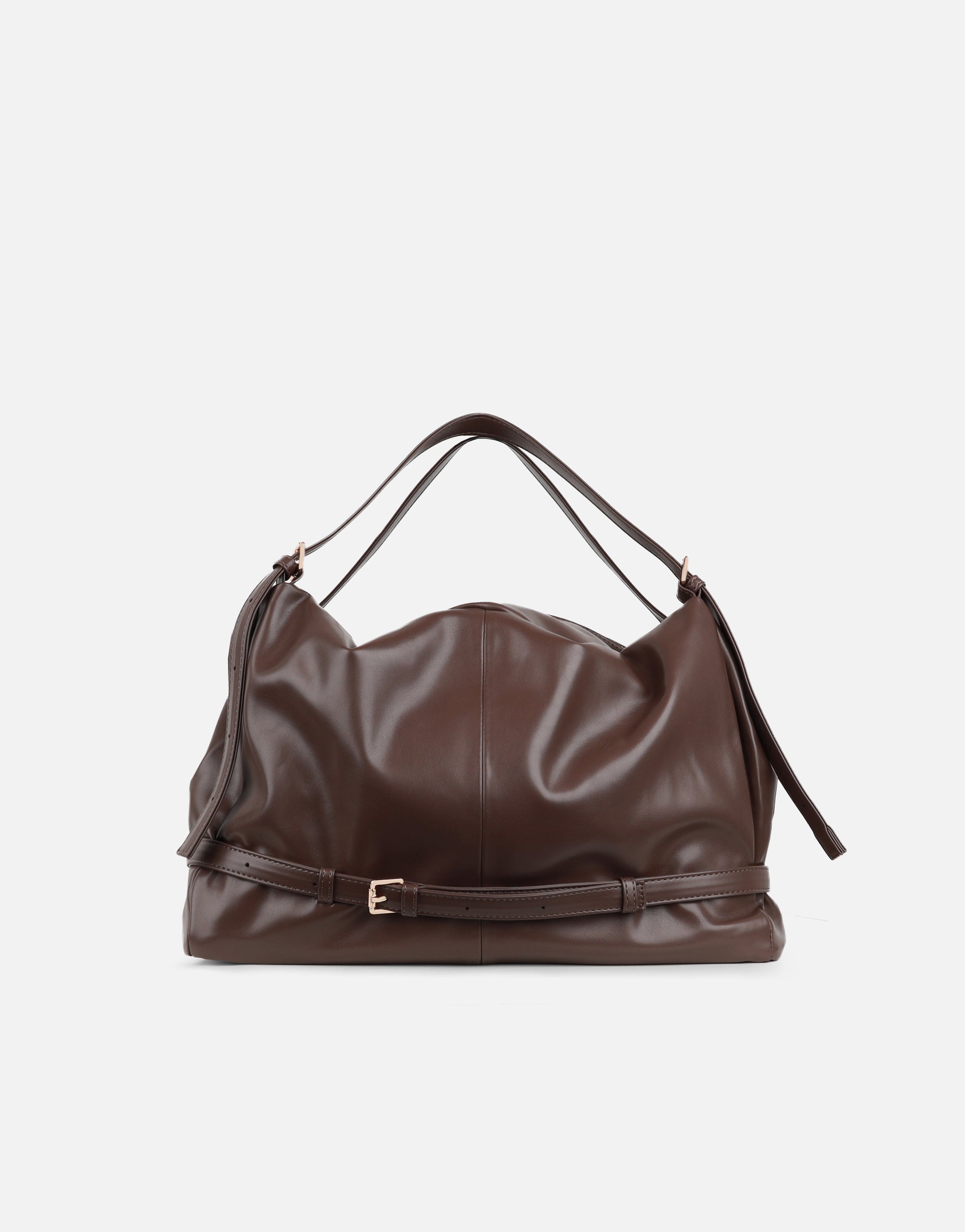 Thessaly Brown PU Shoulder Bag | SIMMI London