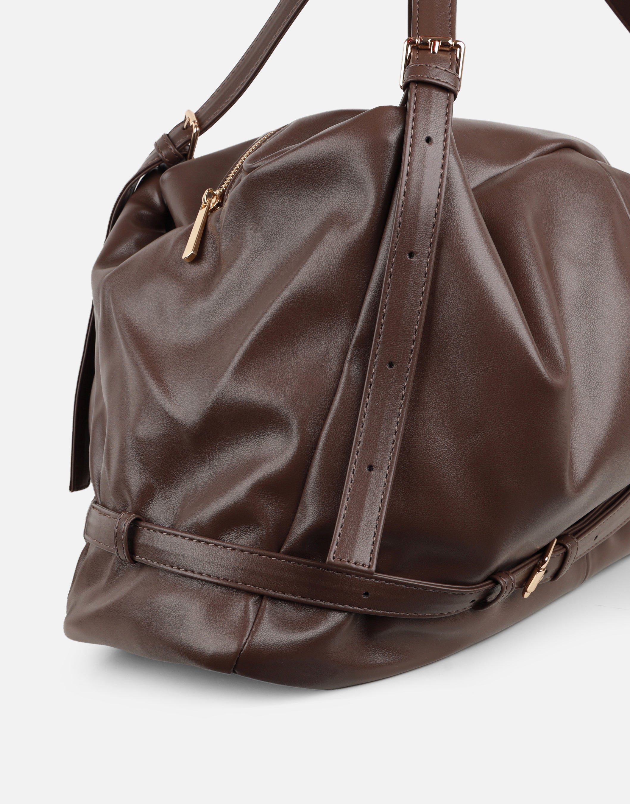 Thessaly Brown PU Shoulder Bag | SIMMI London