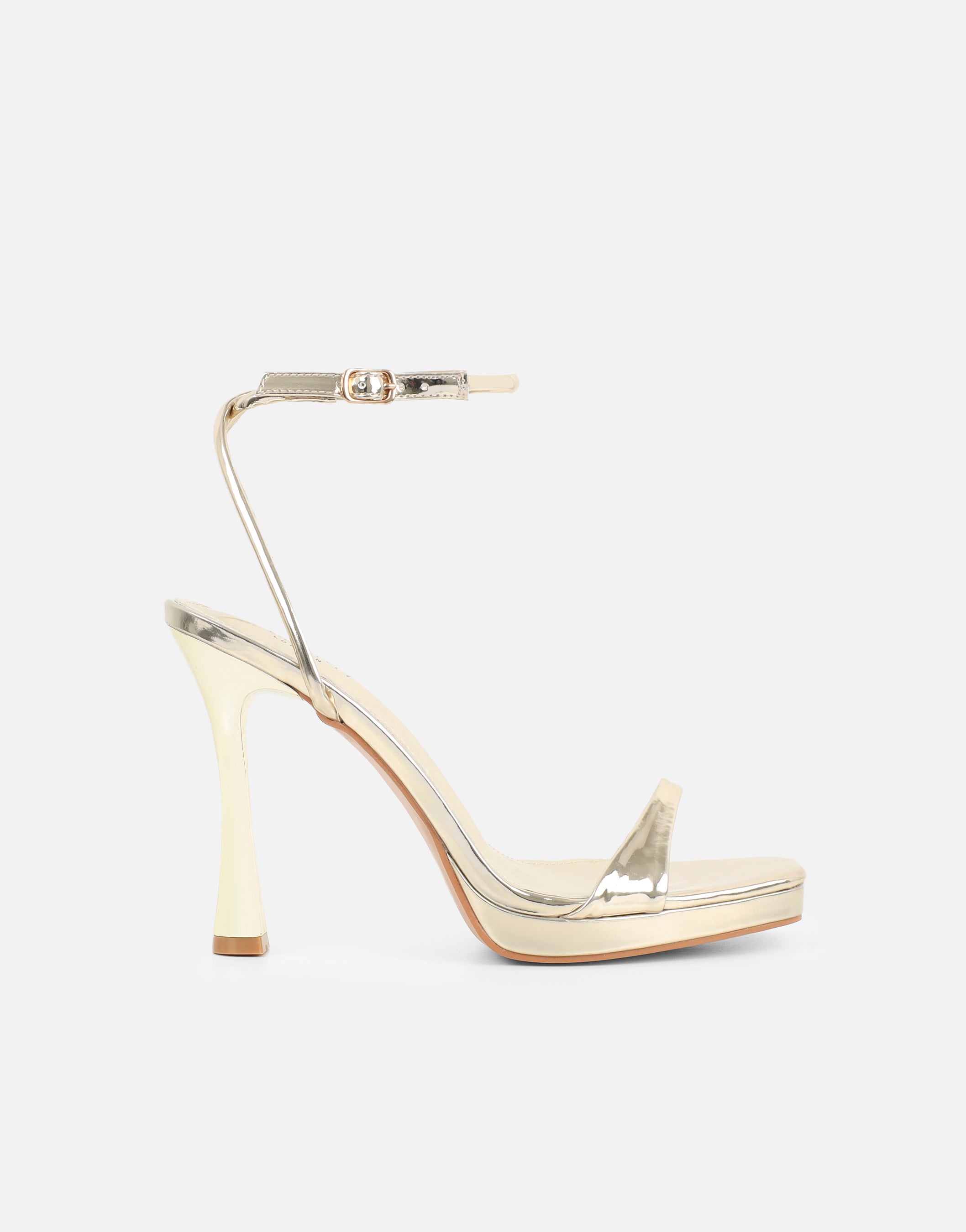 Toff Gold Mirror Mini Platform Heeled Sandals | SIMMI London