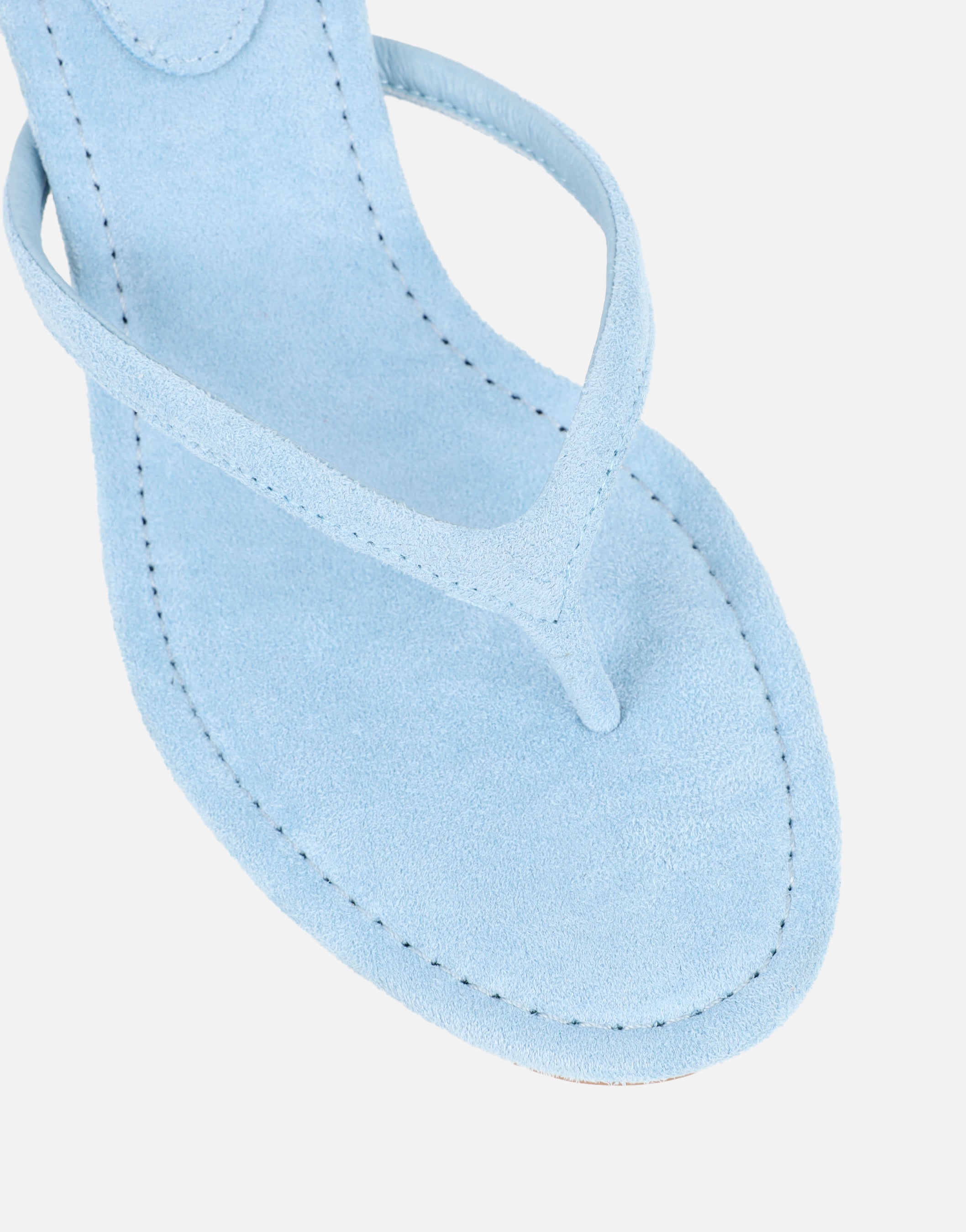 Tramonto Blue Suede Toe Post Heeled Mules | SIMMI London