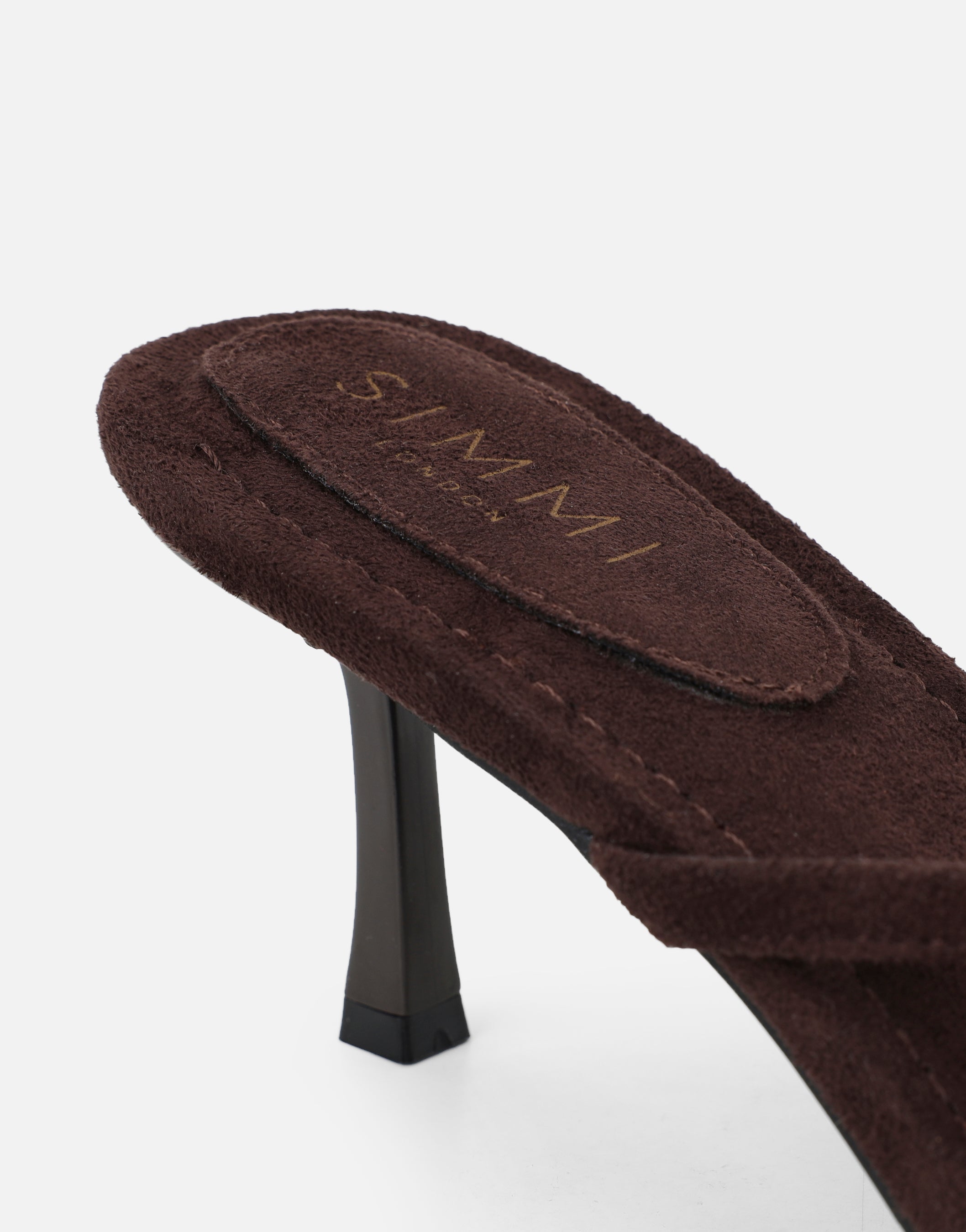 Tramonto Brown Suede Toe Post Heeled Mules | SIMMI London