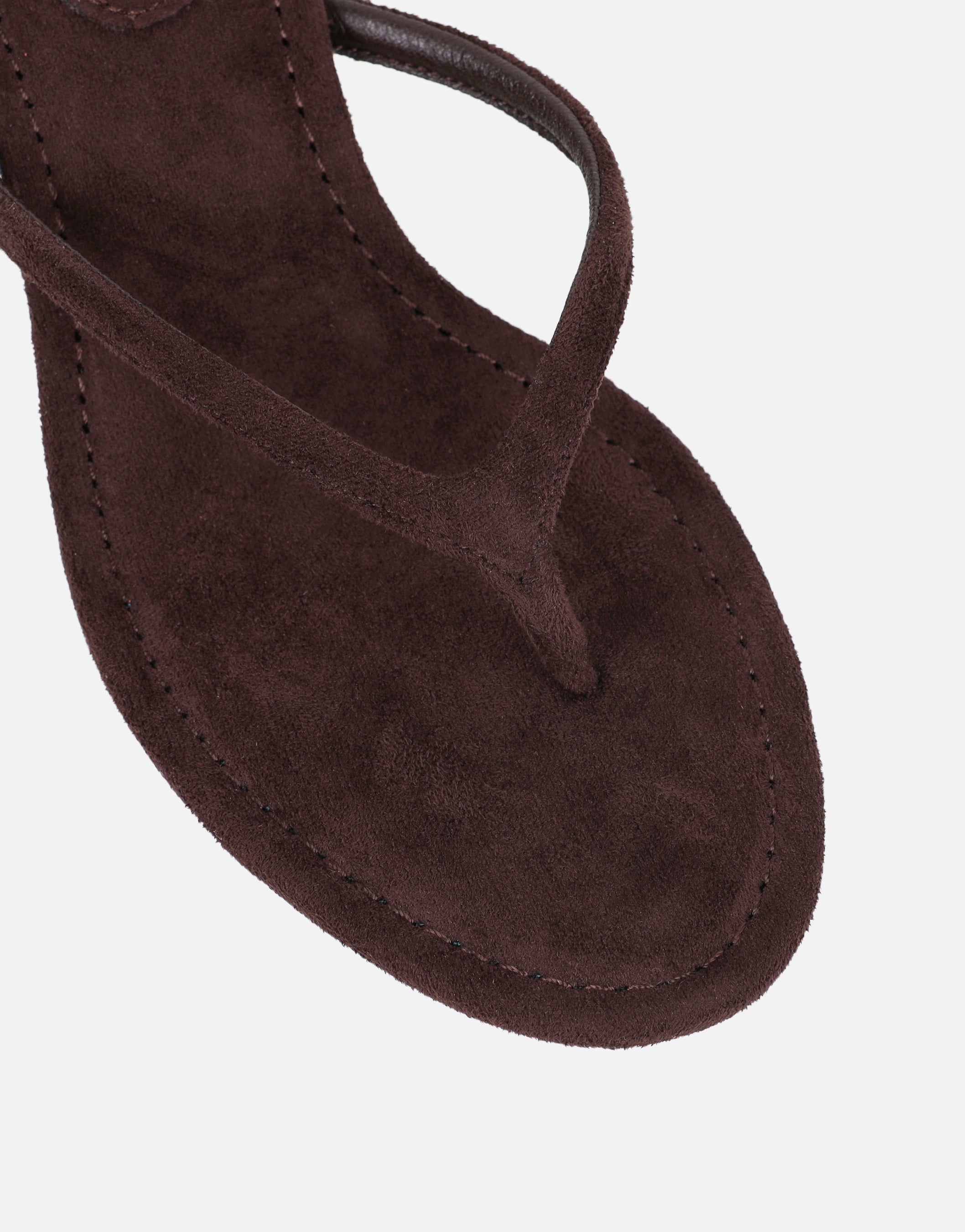 Tramonto Brown Suede Toe Post Heeled Mules | SIMMI London