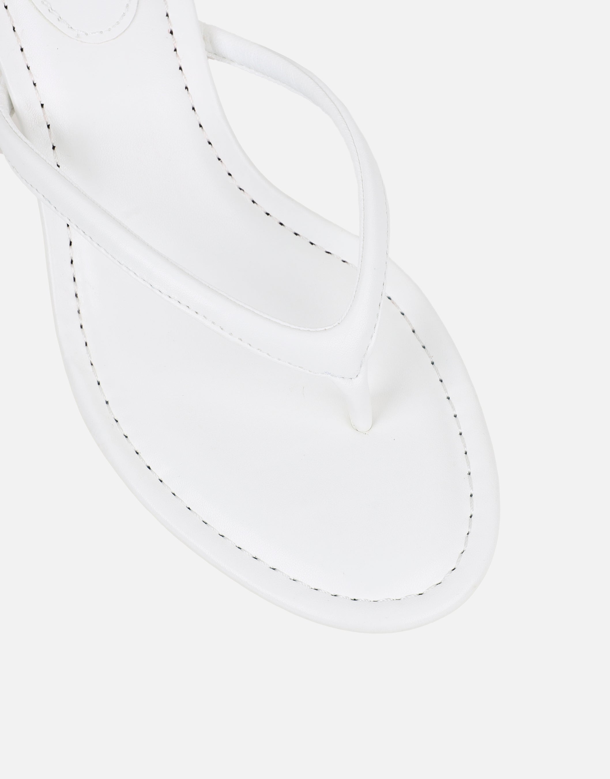 Tramonto White PU Toe Post Heeled Mules | SIMMI London