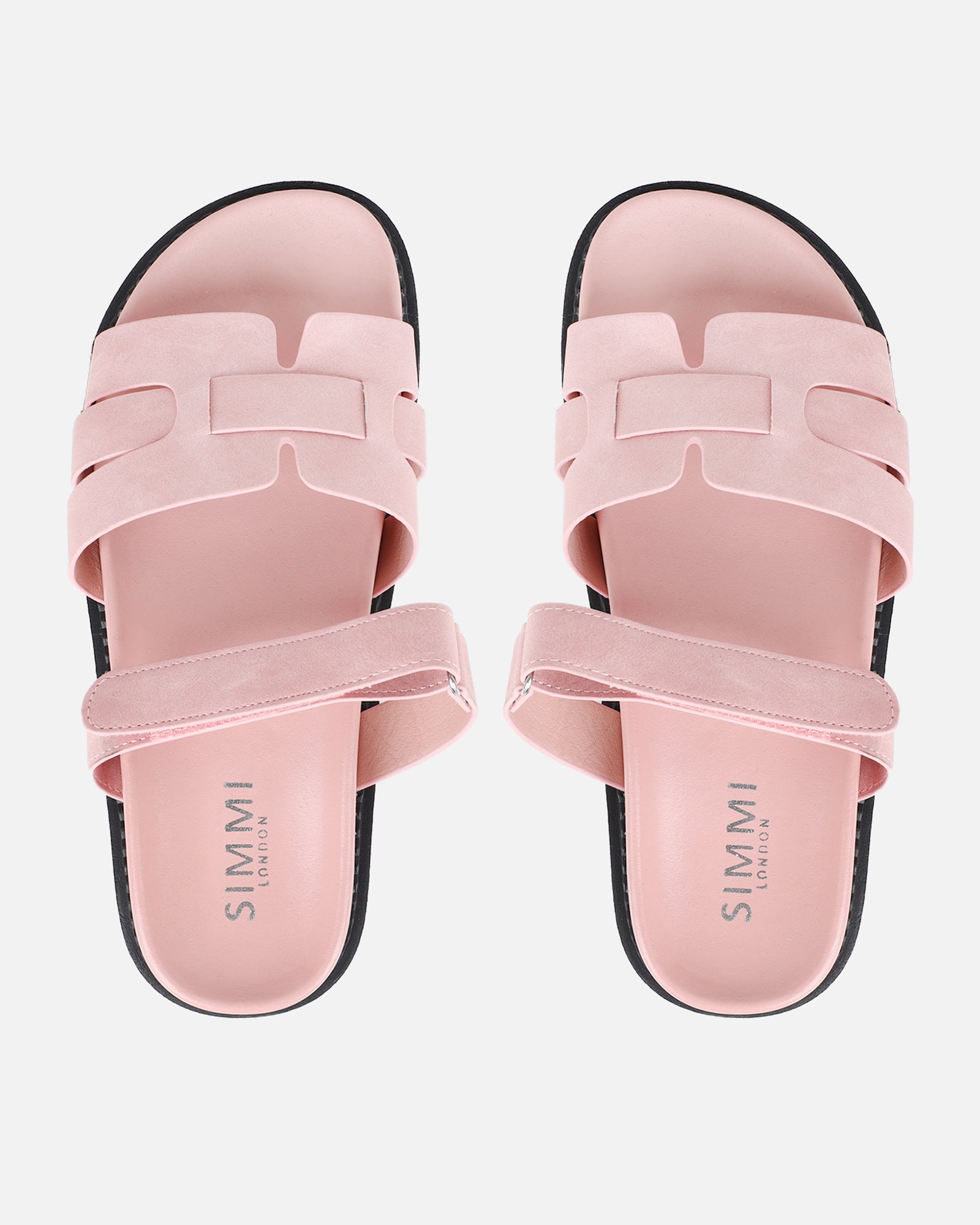Adelle Pink Nubuck Chunky Footbed Slides | SIMMI London