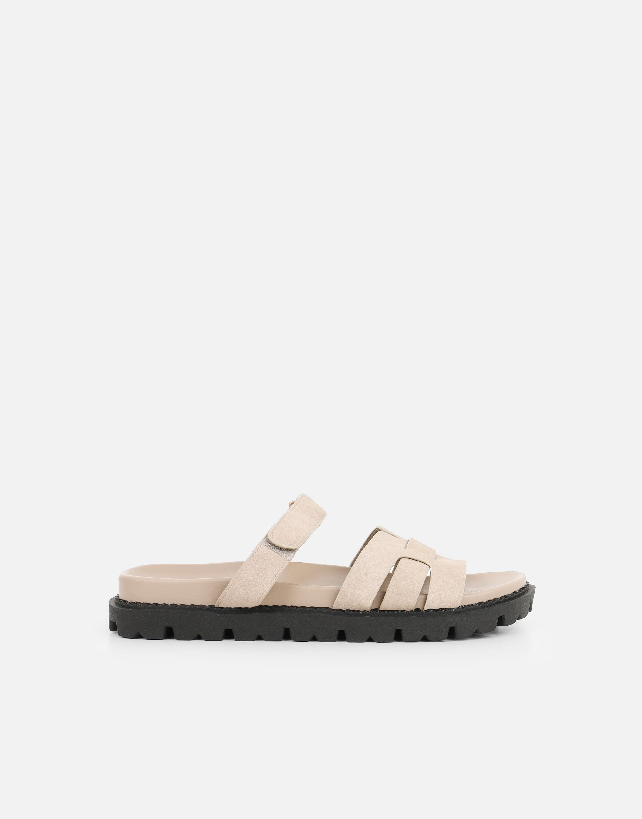 Adelle Stone Nubuck Chunky Footbed Slides | SIMMI London