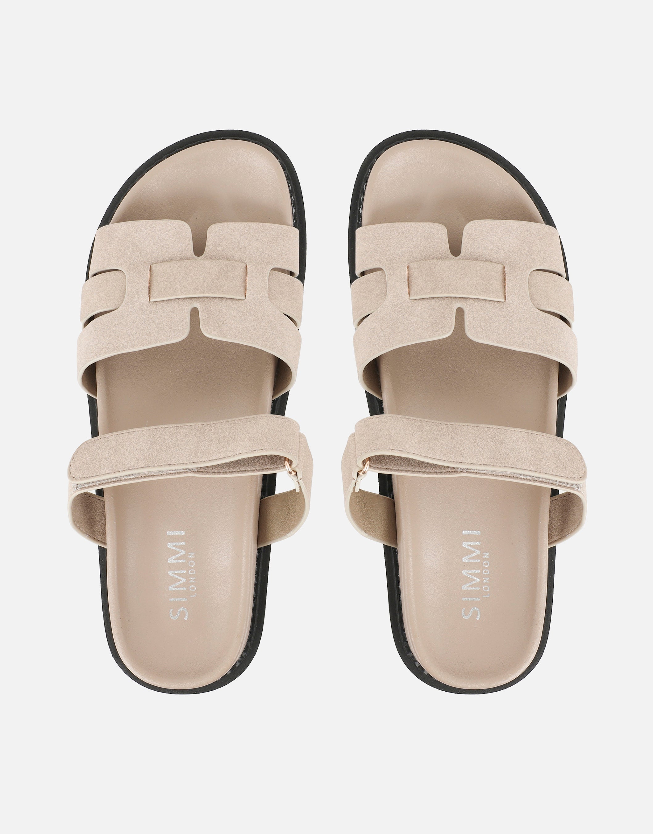 Adelle Stone Nubuck Chunky Footbed Slides | SIMMI London