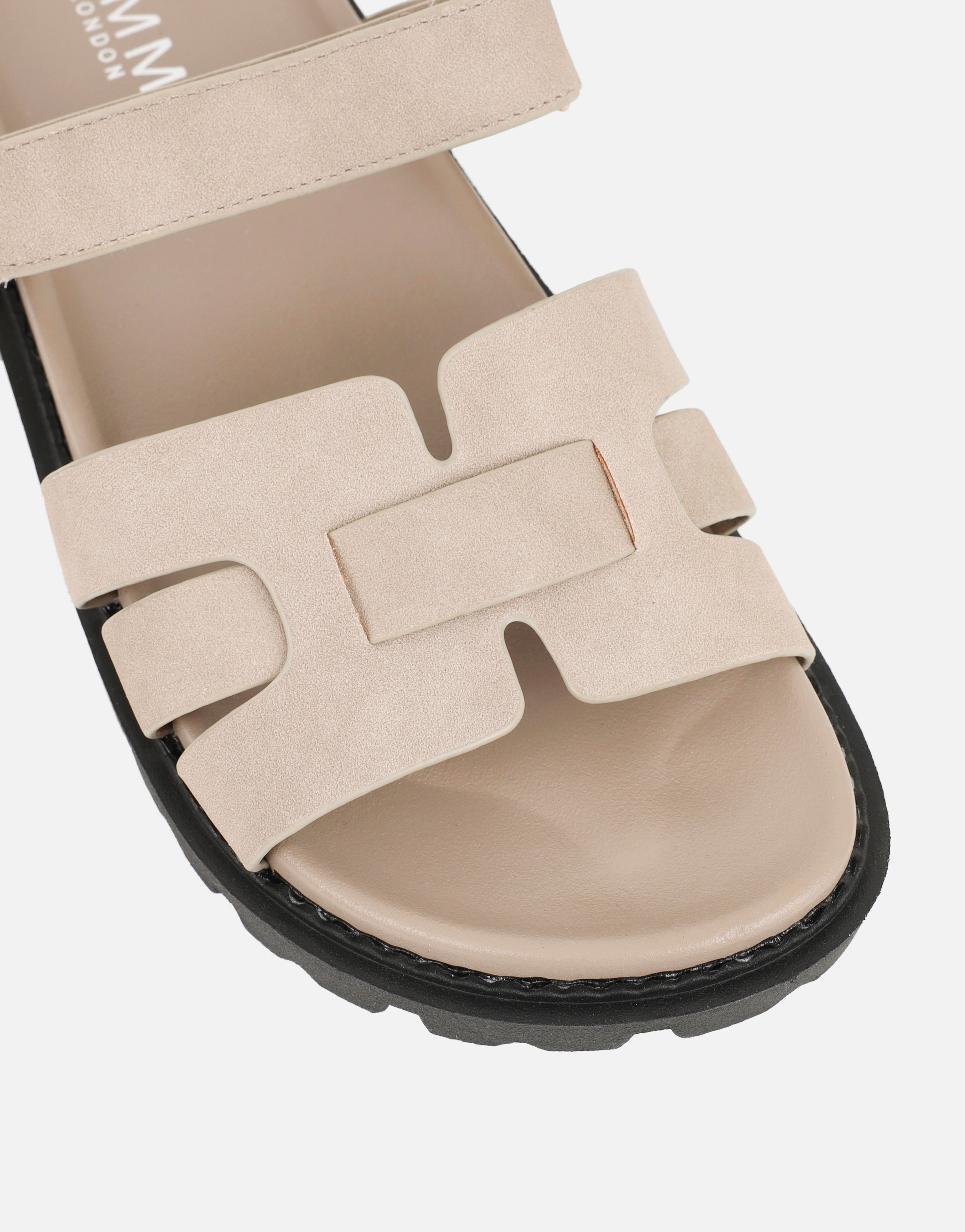 Adelle Stone Nubuck Chunky Footbed Slides | SIMMI London