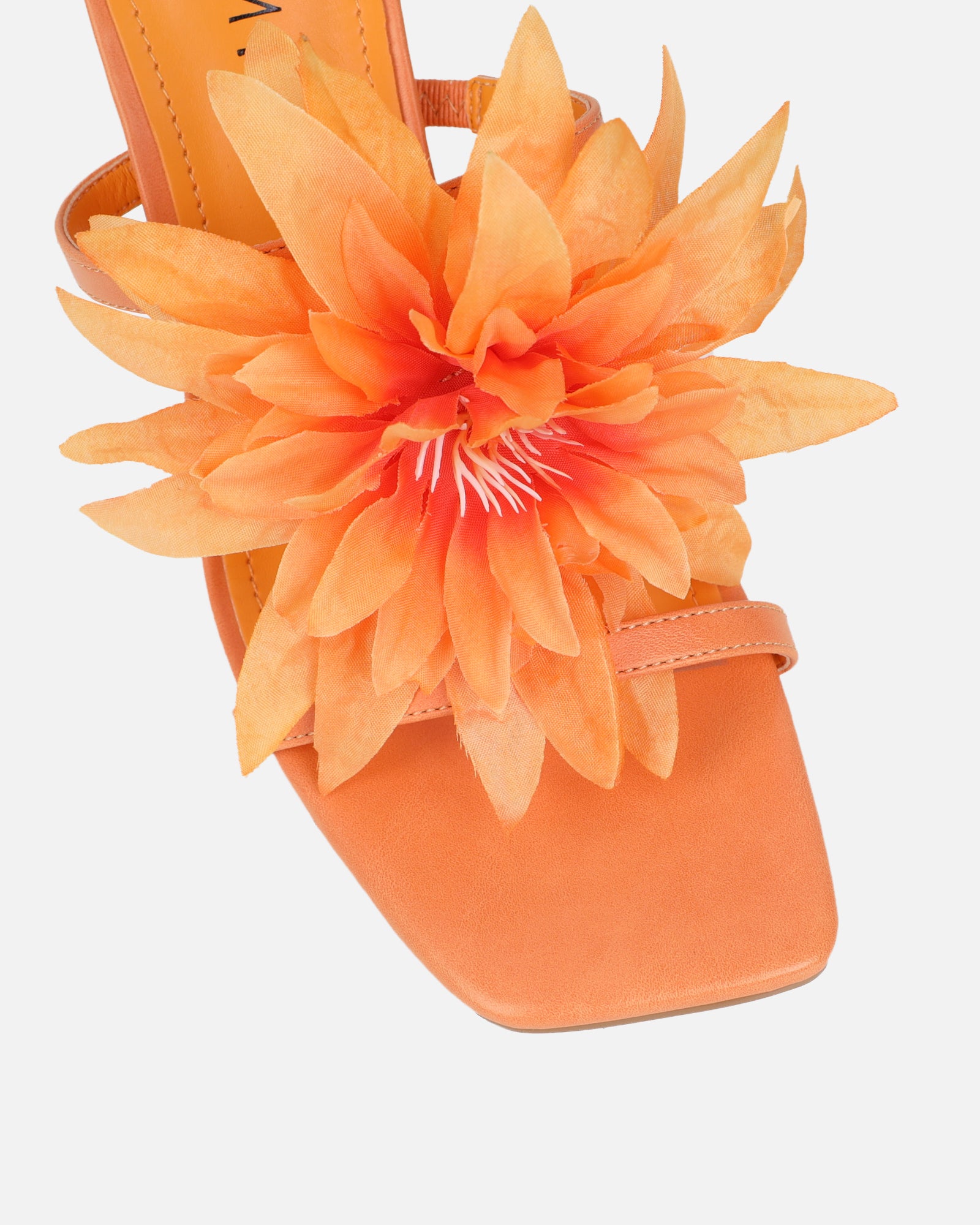 Vaughan Orange Flower Detail Mules | SIMMI London
