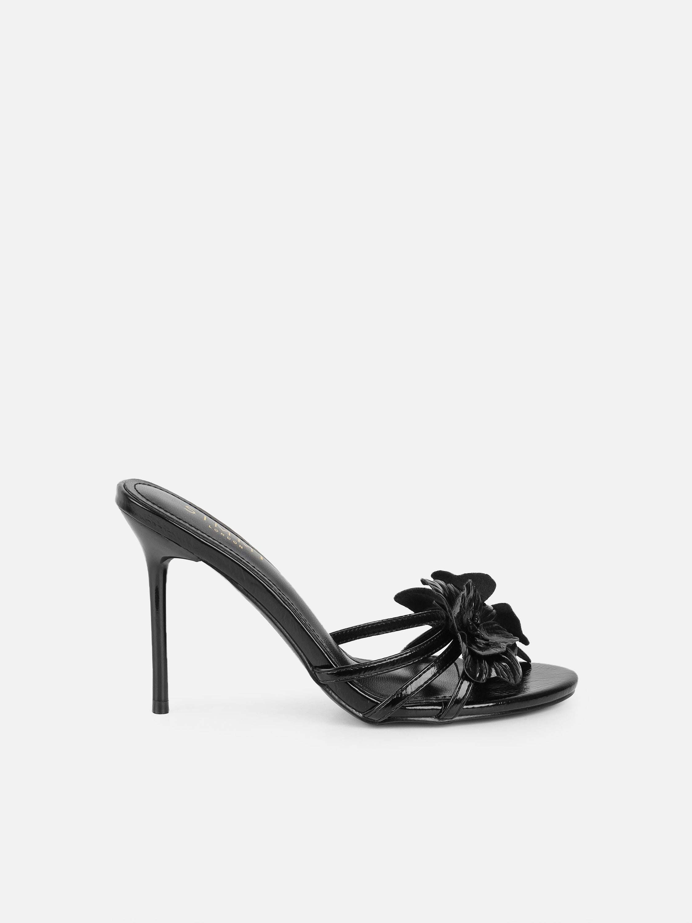 Vera Black Flower Detail Mules | SIMMI London | SIMMI London