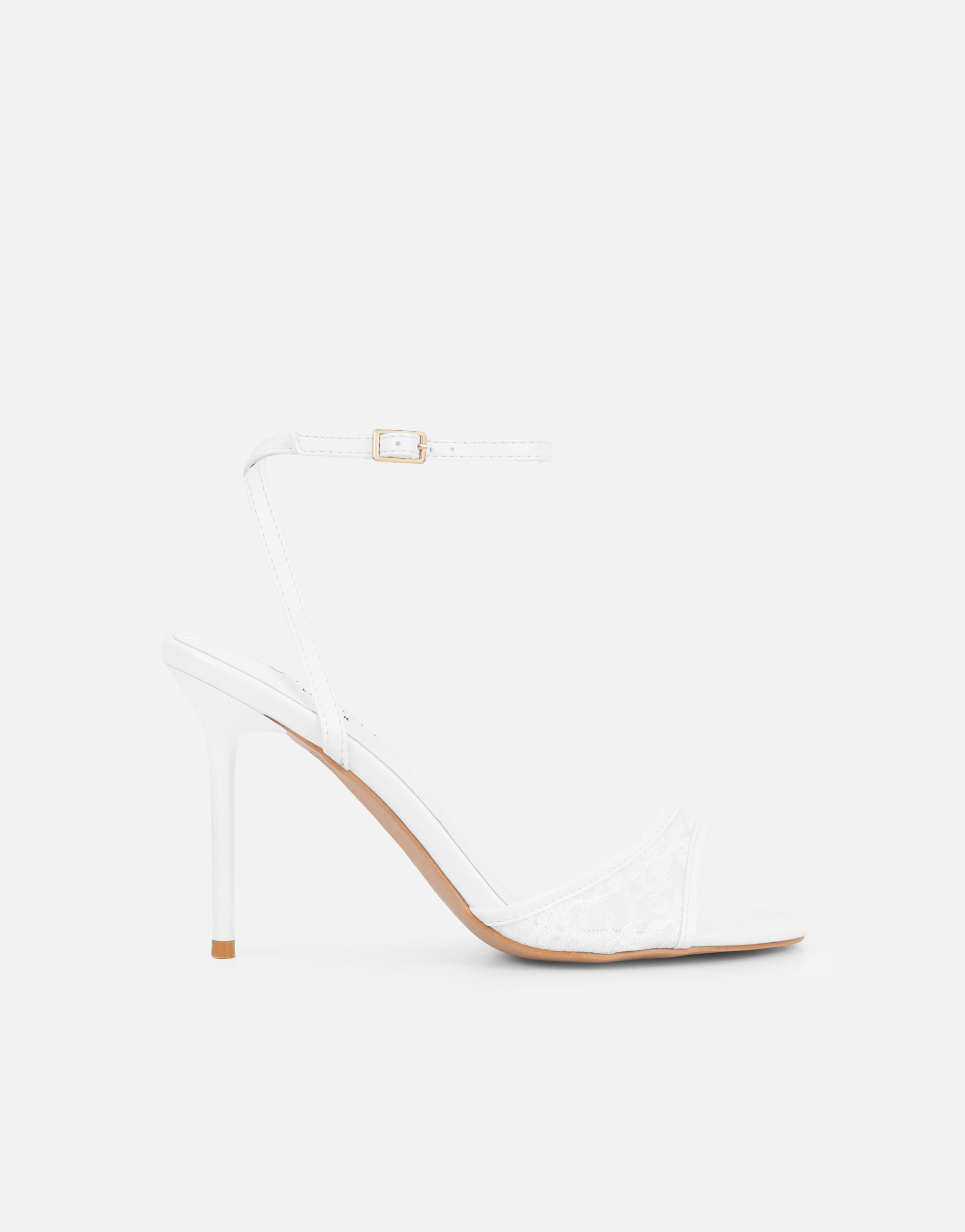 Juby White Mesh Heeled Sandals | SIMMI London