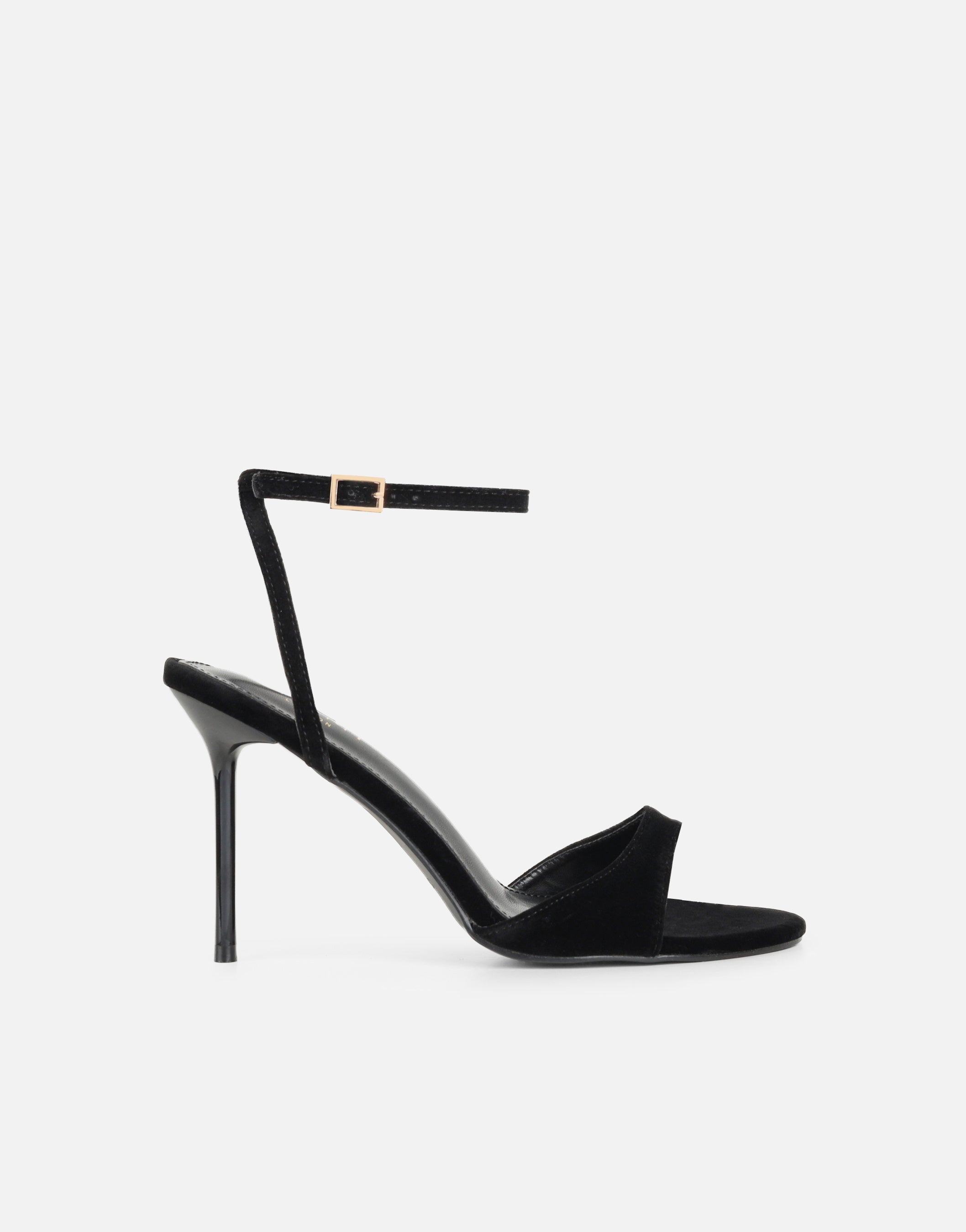 Wynna Black Velvet Classic Heeled Sandal | SIMMI London