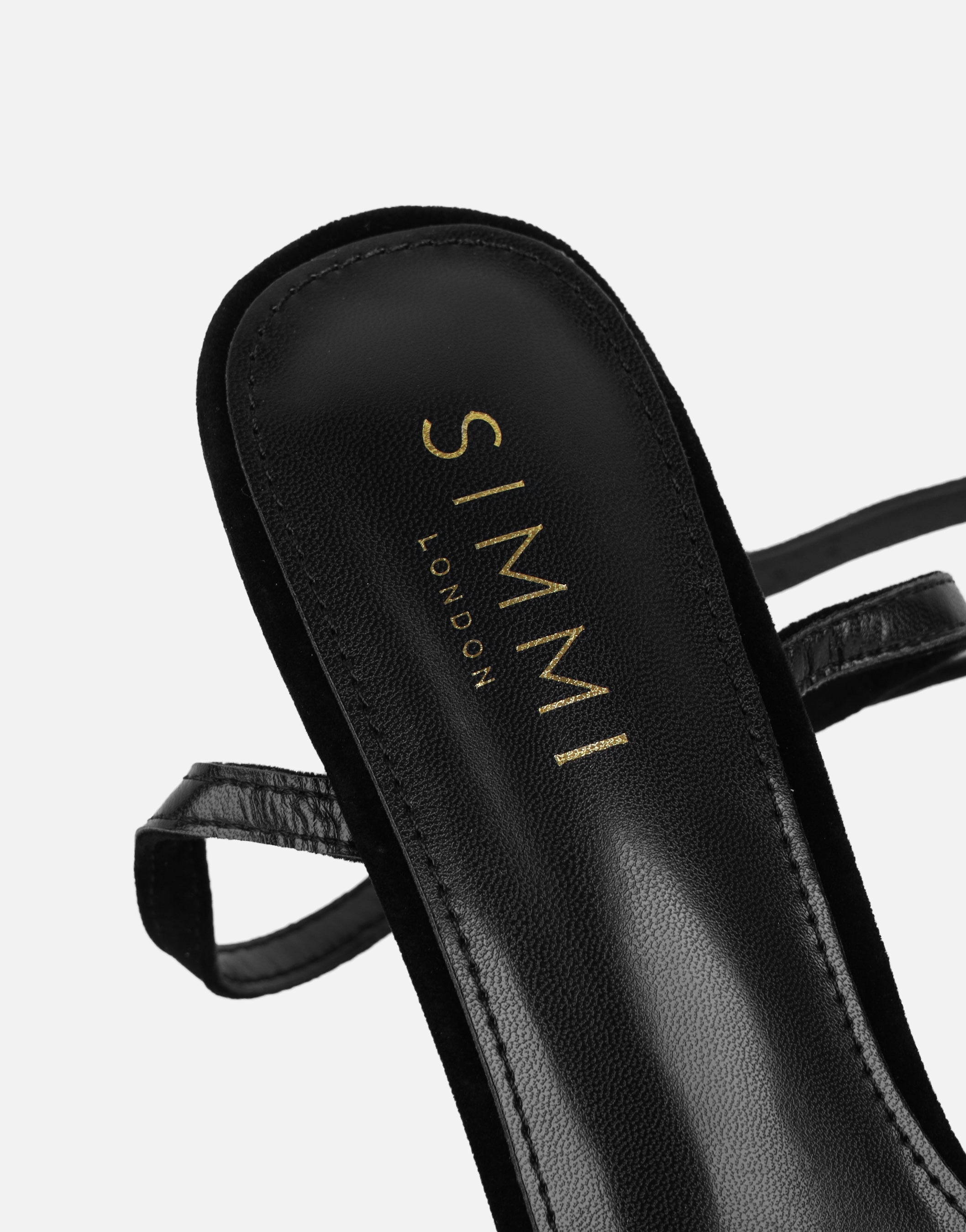 Wynna Black Velvet Classic Heeled Sandal | SIMMI London