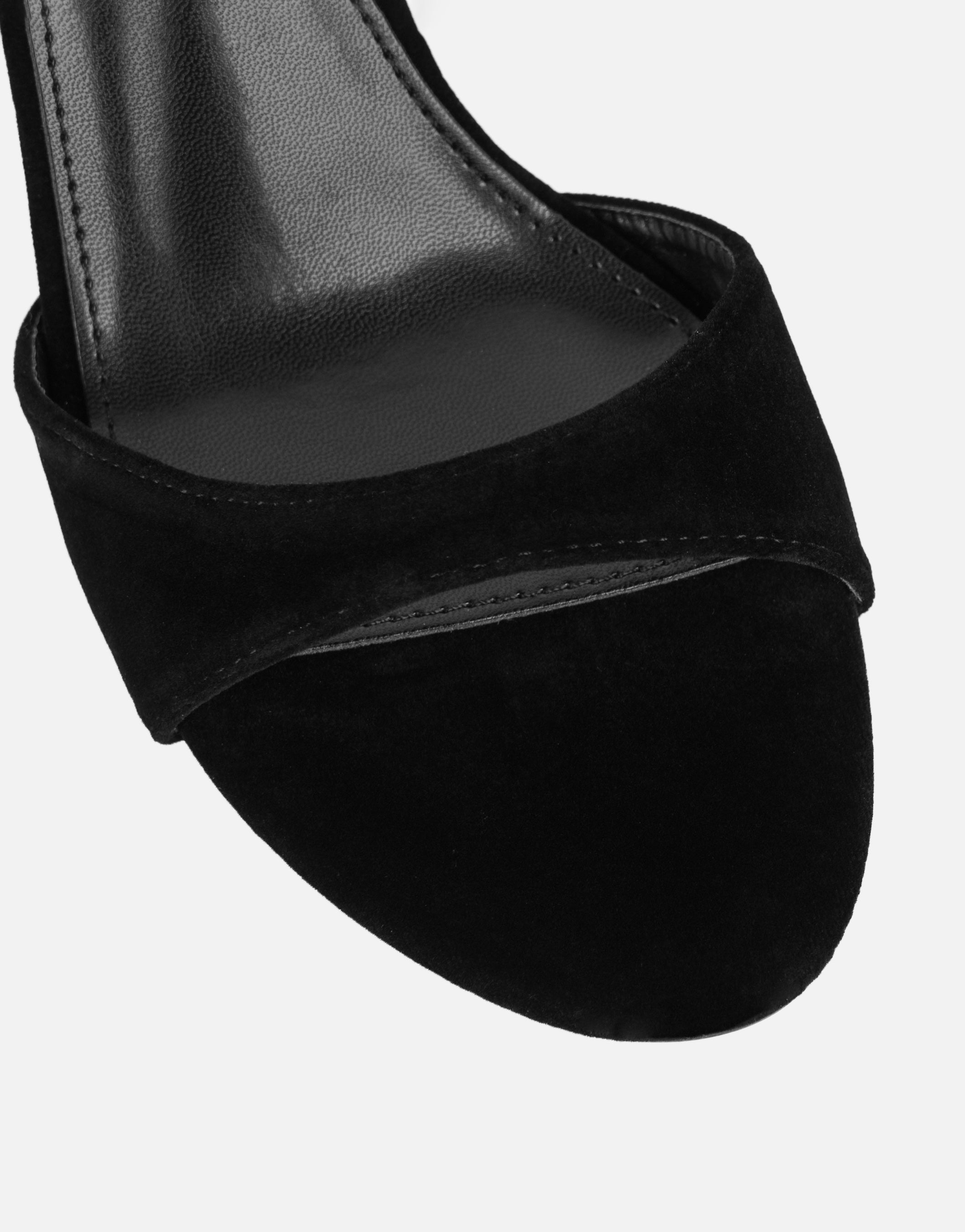 Wynna Black Velvet Classic Heeled Sandal | SIMMI London