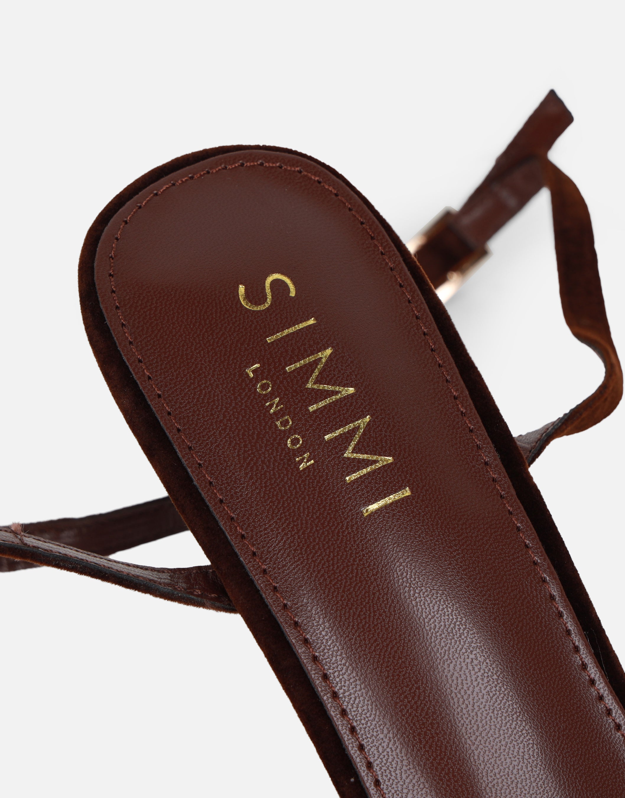 Wynna Brown Velvet Classic Heeled Sandal | SIMMI London
