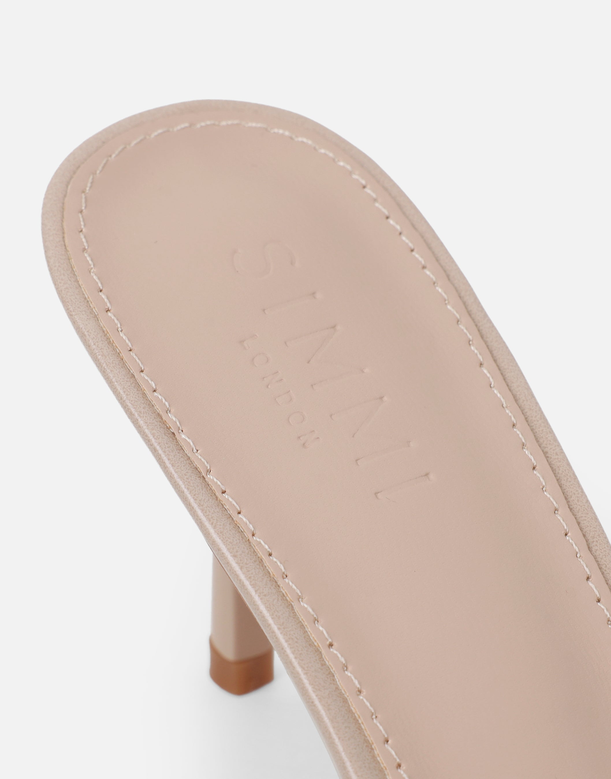 Yuhi Natural Square Toe Heeled Mules | SIMMI London
