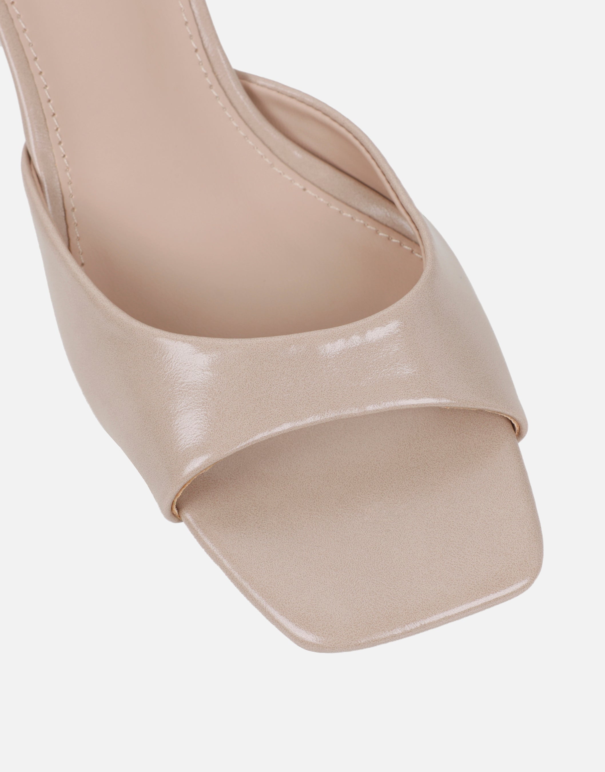 Yuhi Natural Square Toe Heeled Mules | SIMMI London