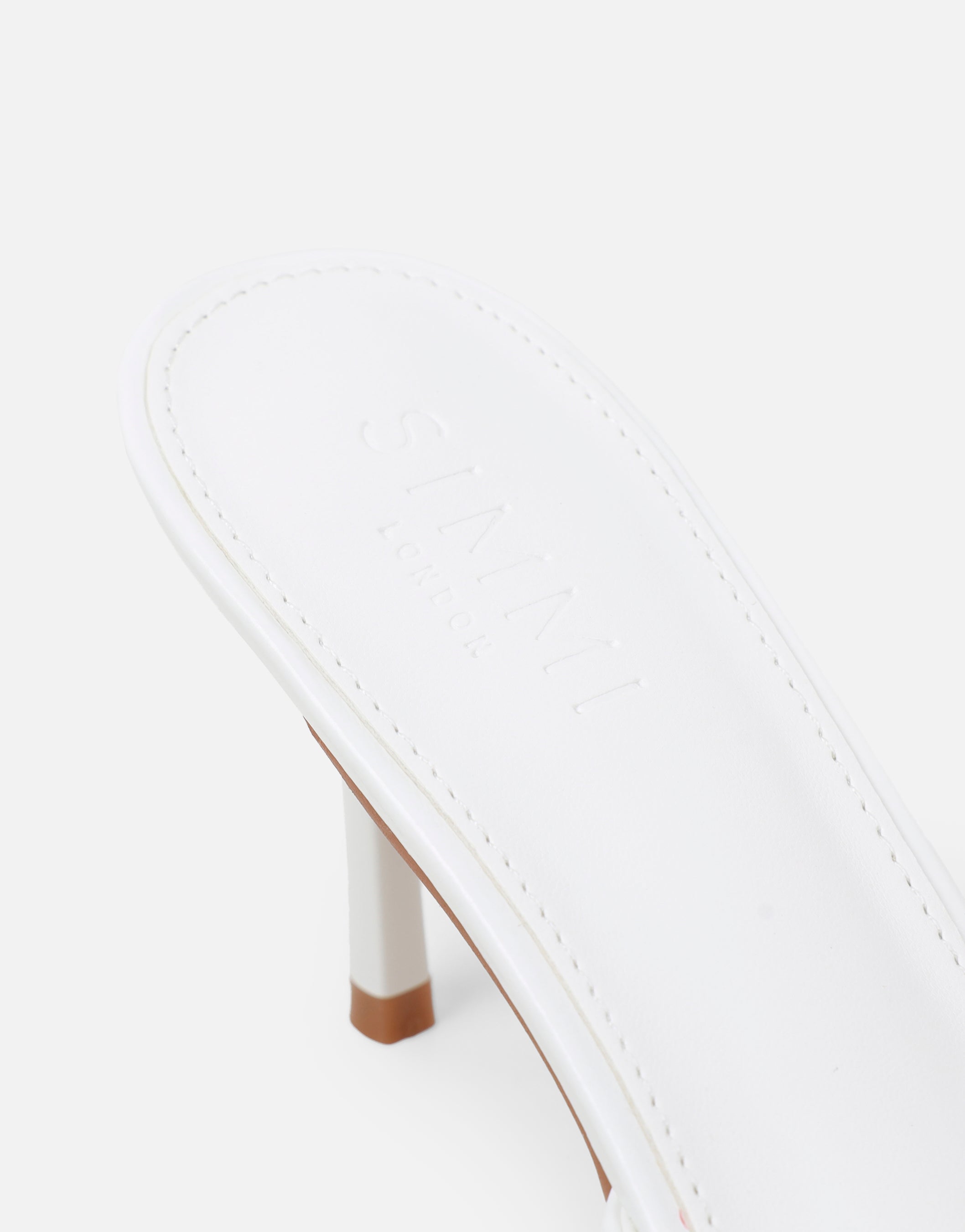 Yuhi White Square Toe Heeled Mules | SIMMI London