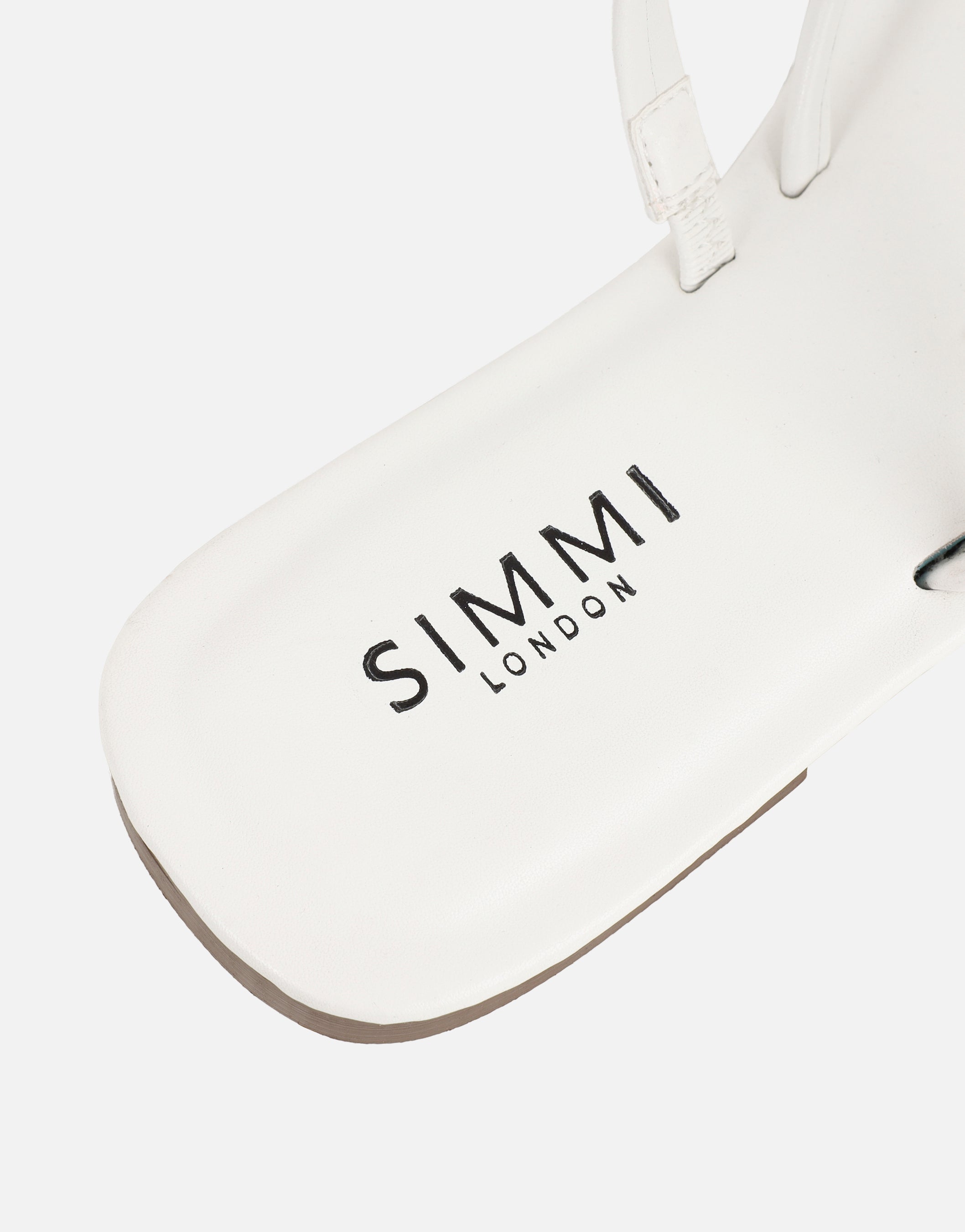 Zina White Gold Toe Detail Flat Sandals | SIMMI London