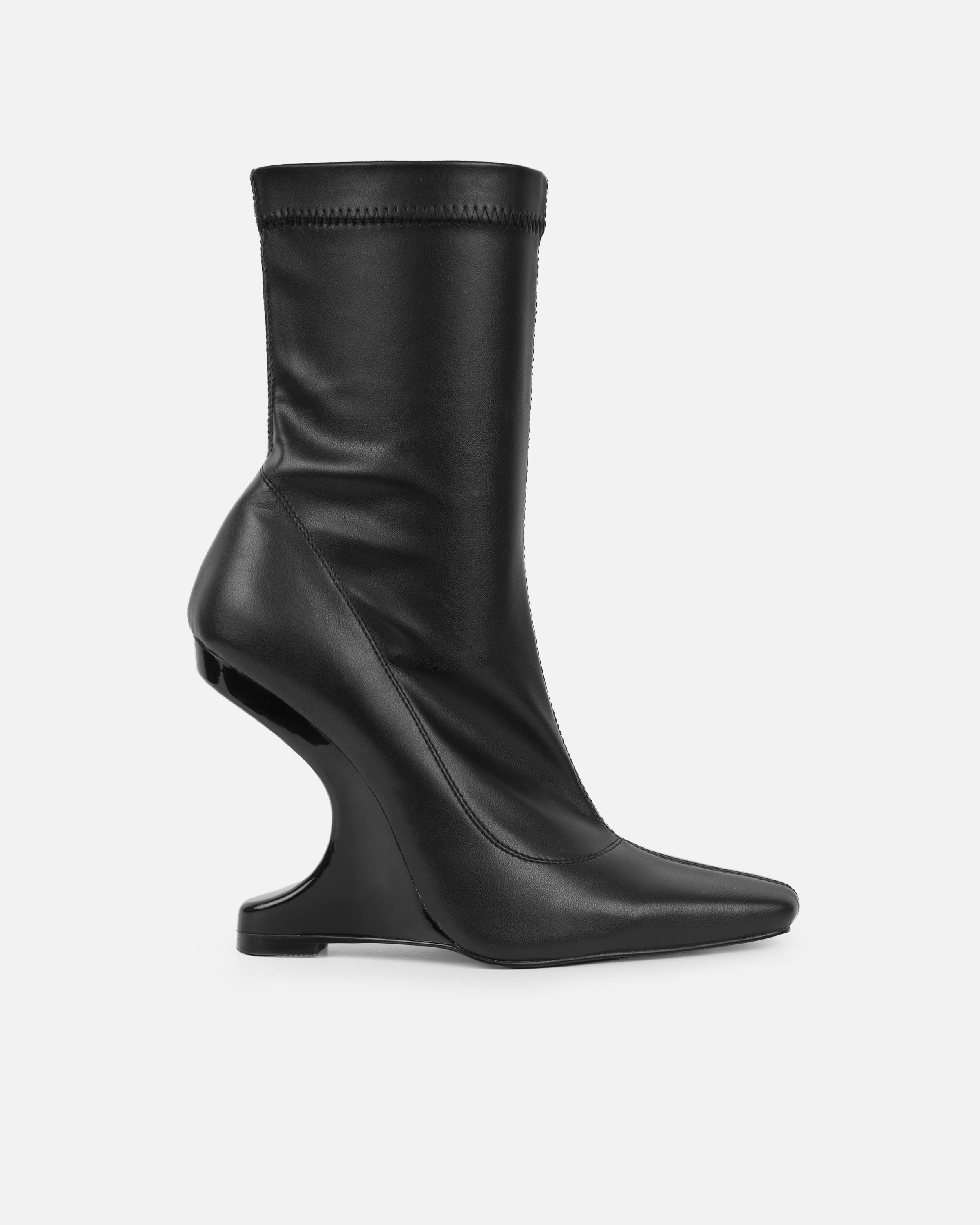 Abel Black Wedge Heeled Ankle Boots | SIMMI London