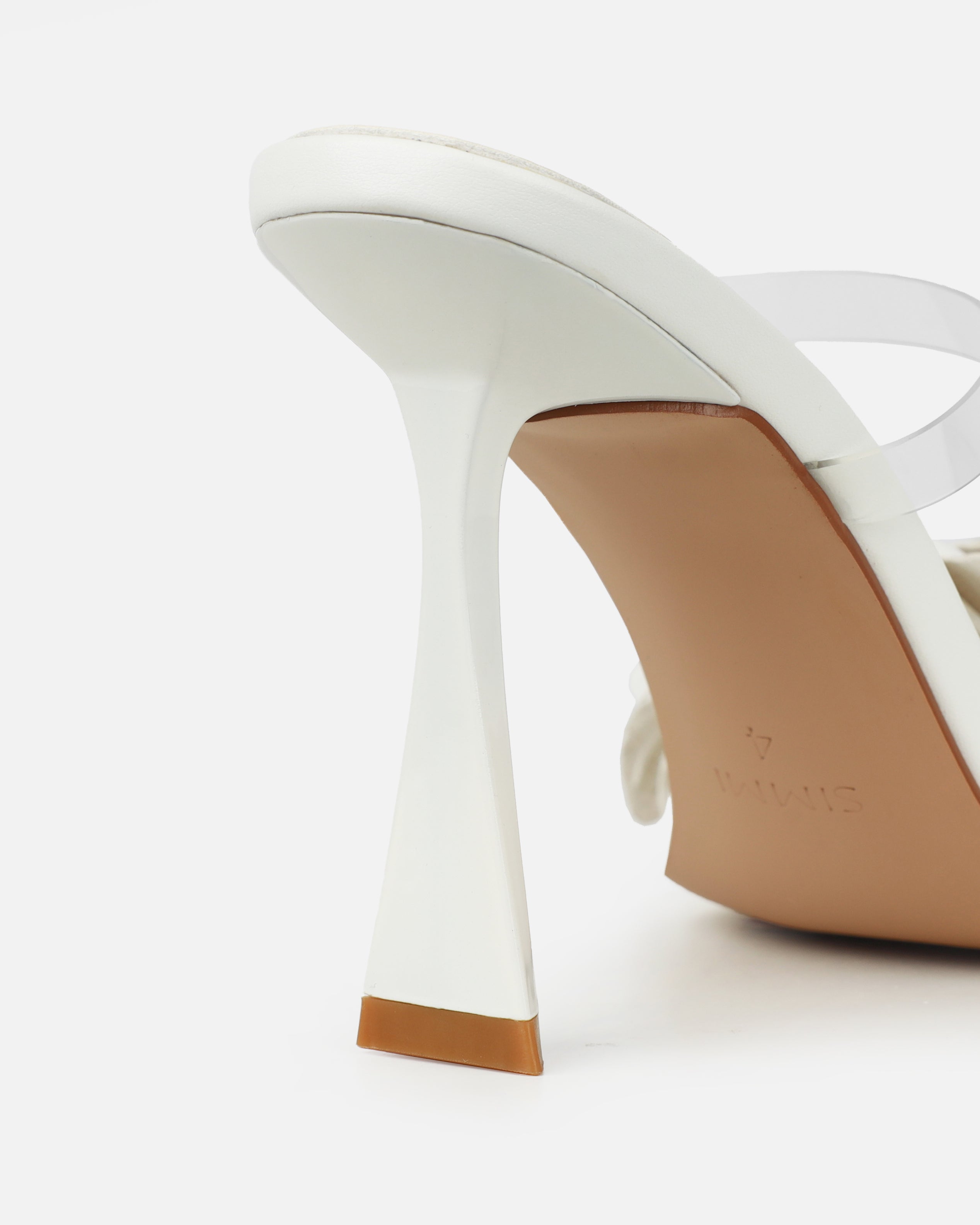 Acacia White Clear Flower Mules | SIMMI London