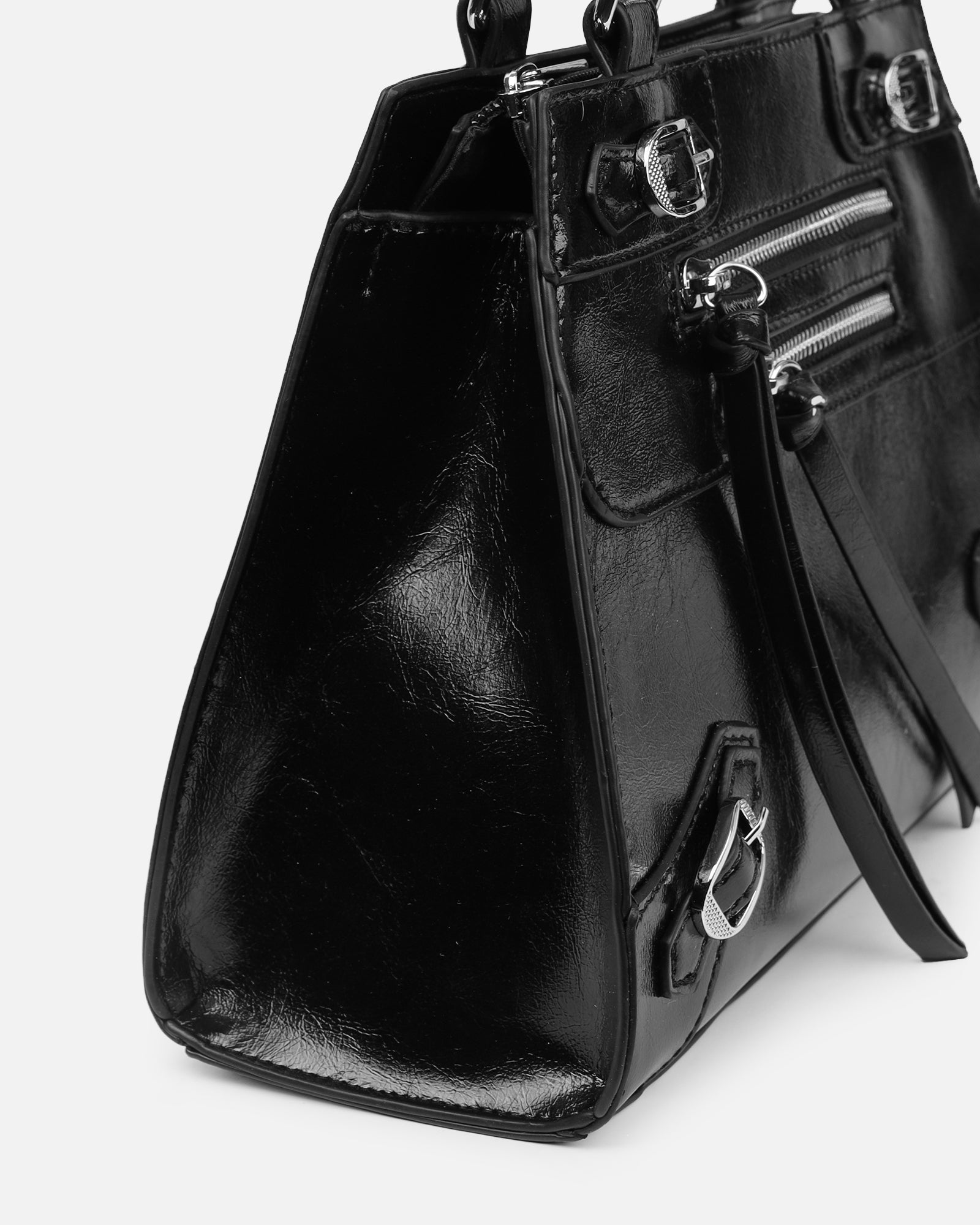 Adina Black Stud Detail Handbag | SIMMI London