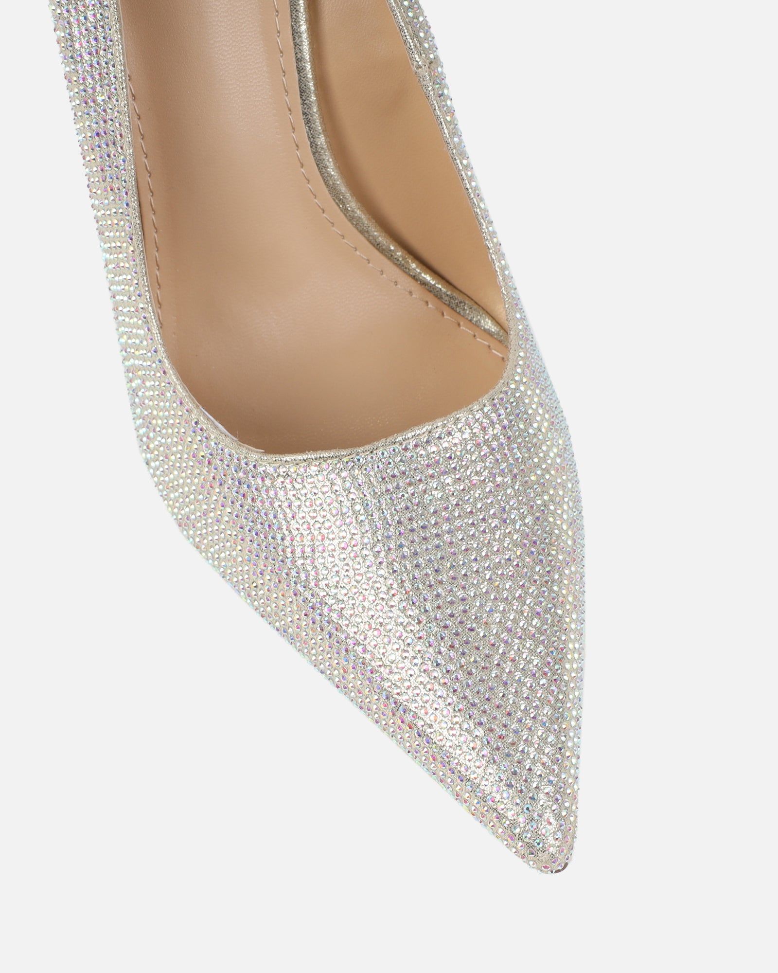 Millicent Gold Diamante Court Shoe Wedges | SIMMI London