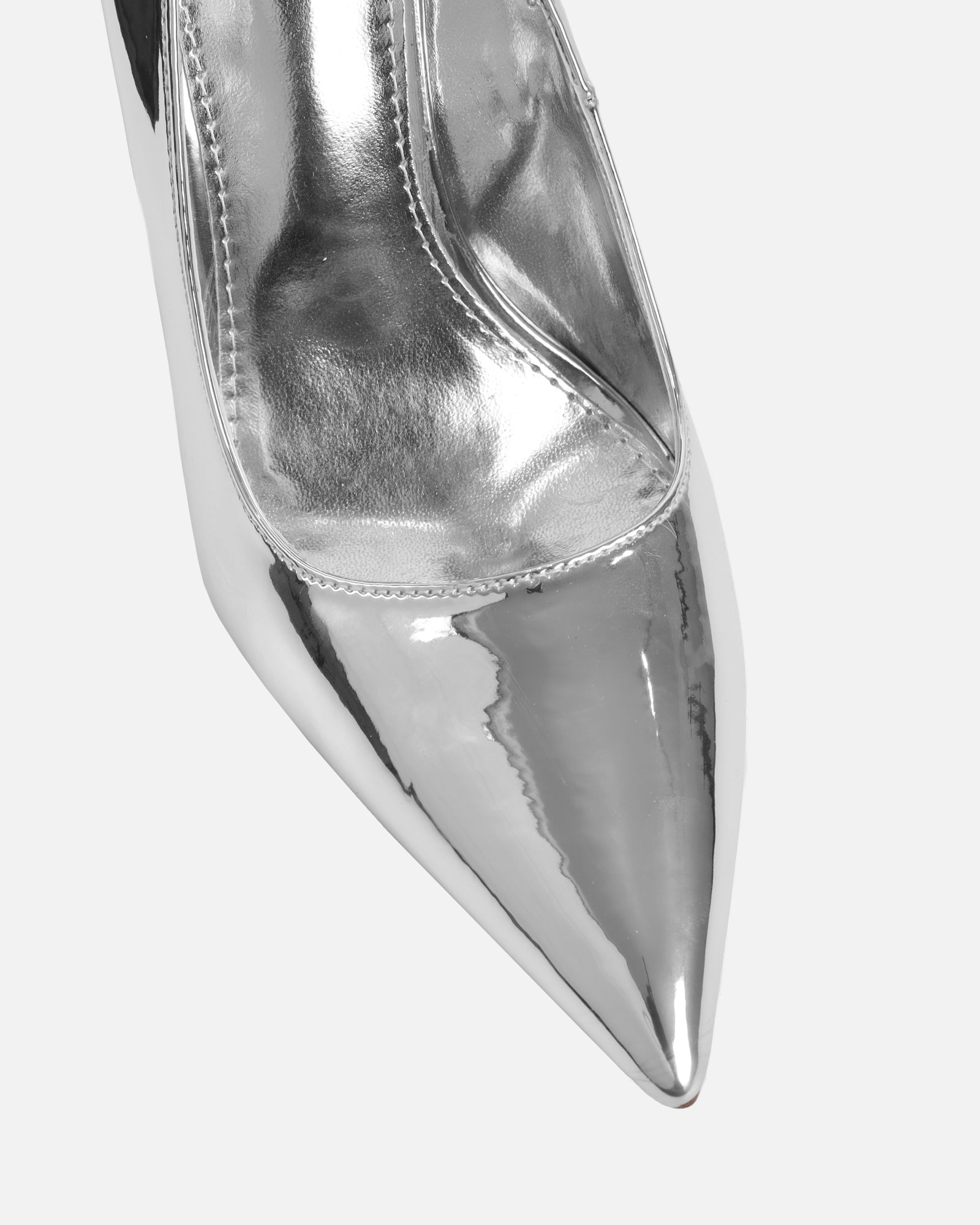 Stellar Silver Mirror Wedge Court Shoes | SIMMI London