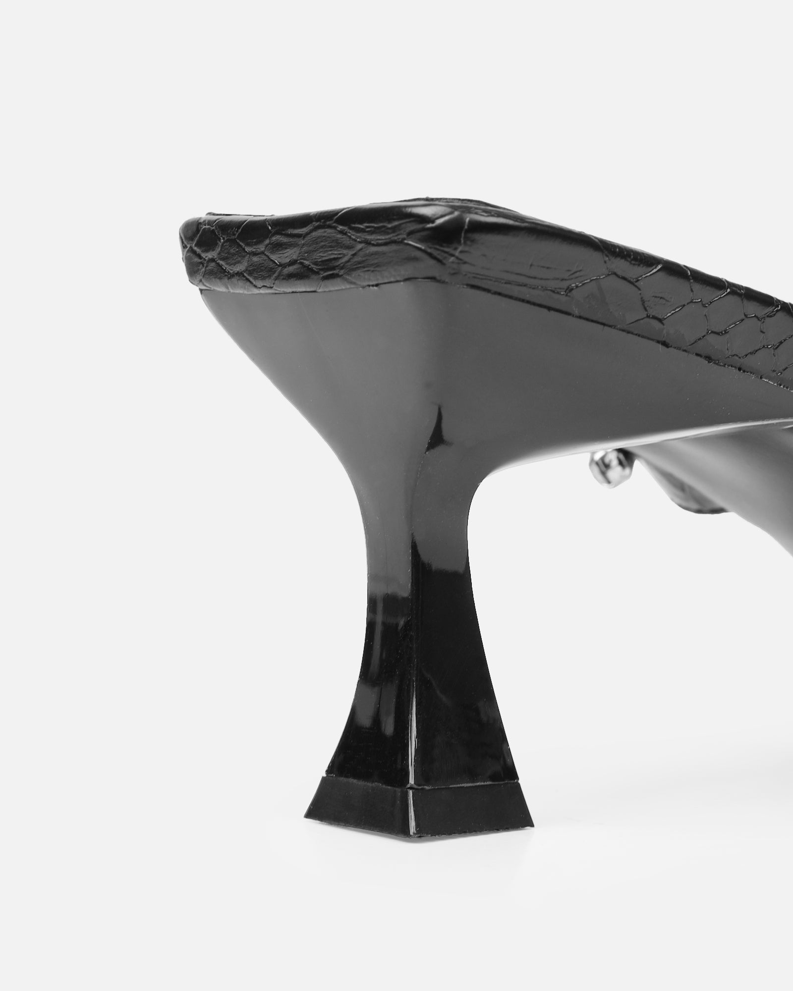 Adrienne black snake diamante low heeled sandals | SIMMI London