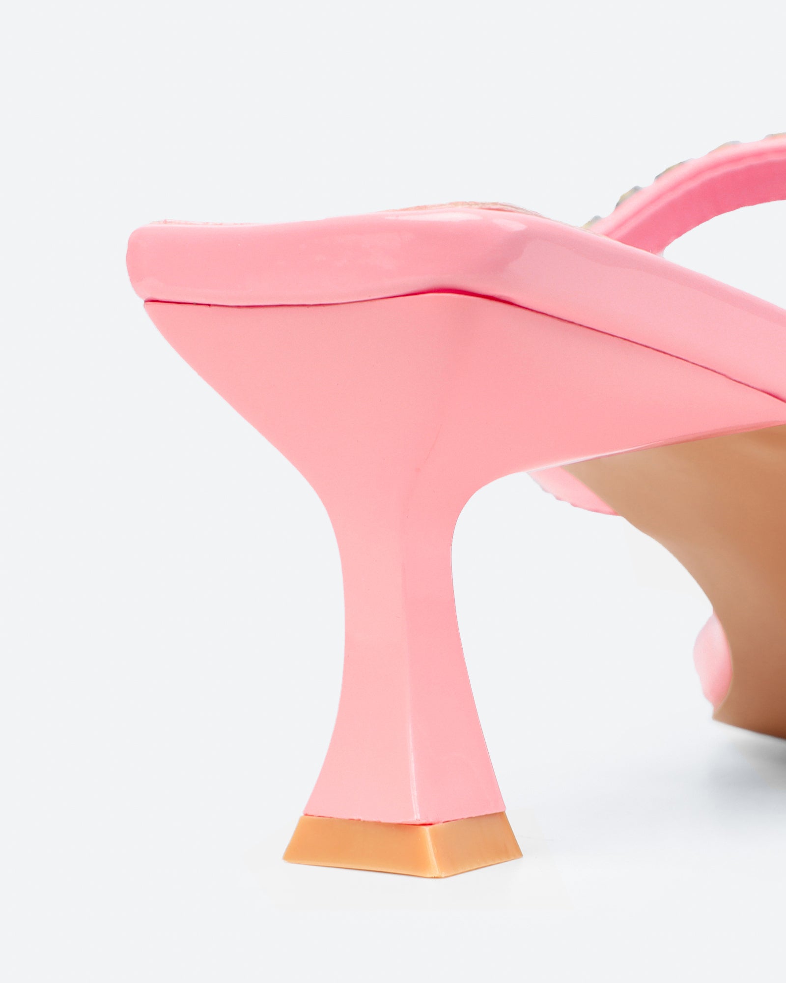 Adrienne pink patent diamante low heeled sandals | SIMMI London