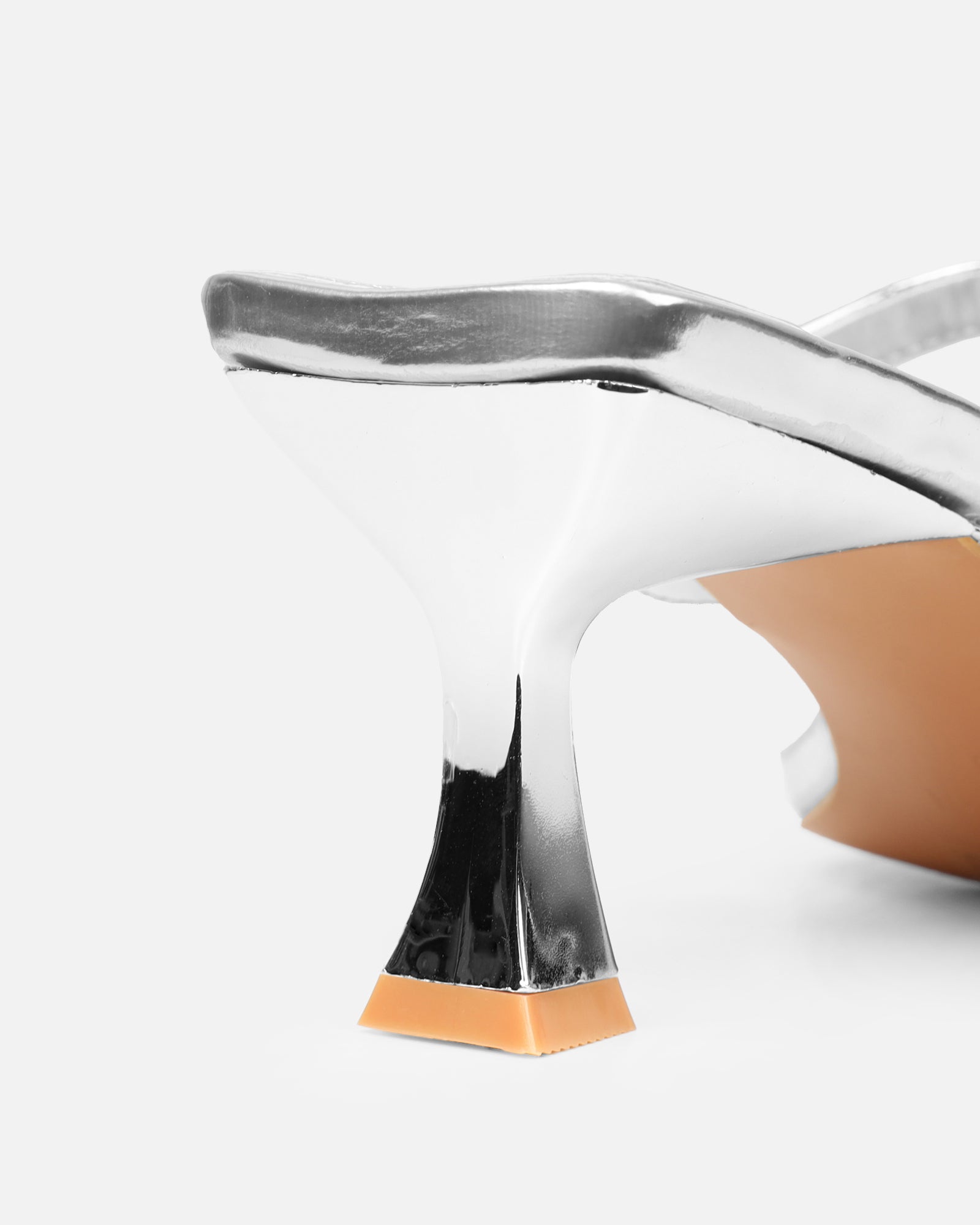 Adrienne silver mirror diamante low heeled sandals | SIMMI London