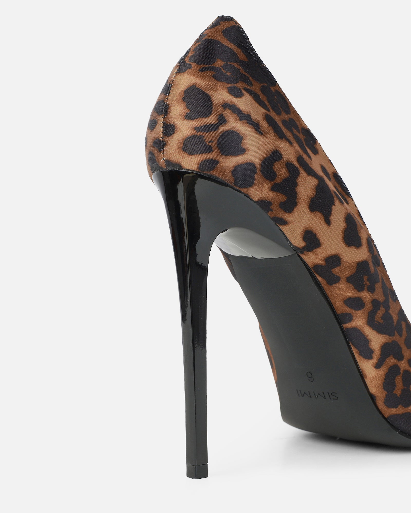 Agathia leopard satin stiletto court shoes | SIMMI London