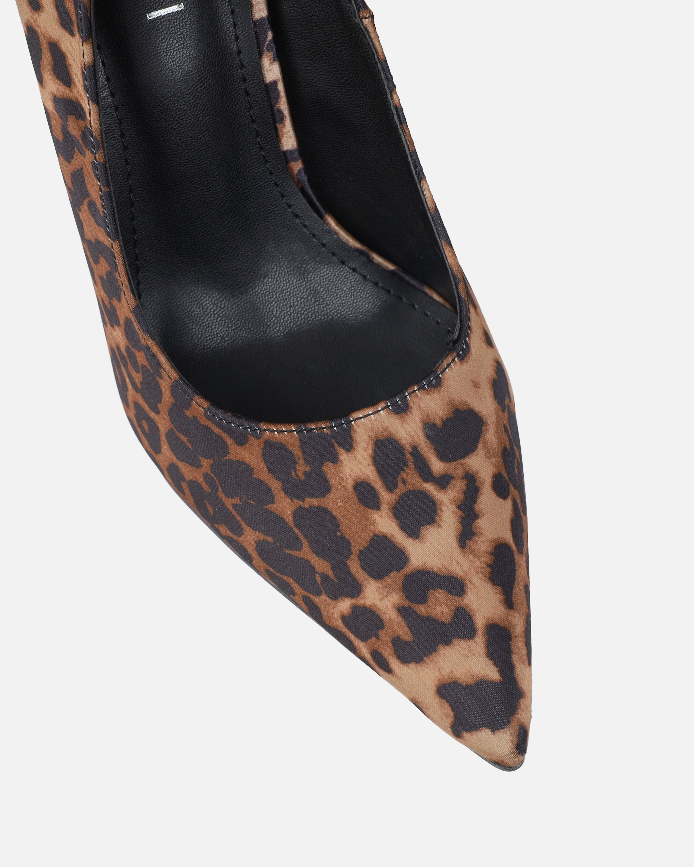 Agathia leopard satin stiletto court shoes | SIMMI London