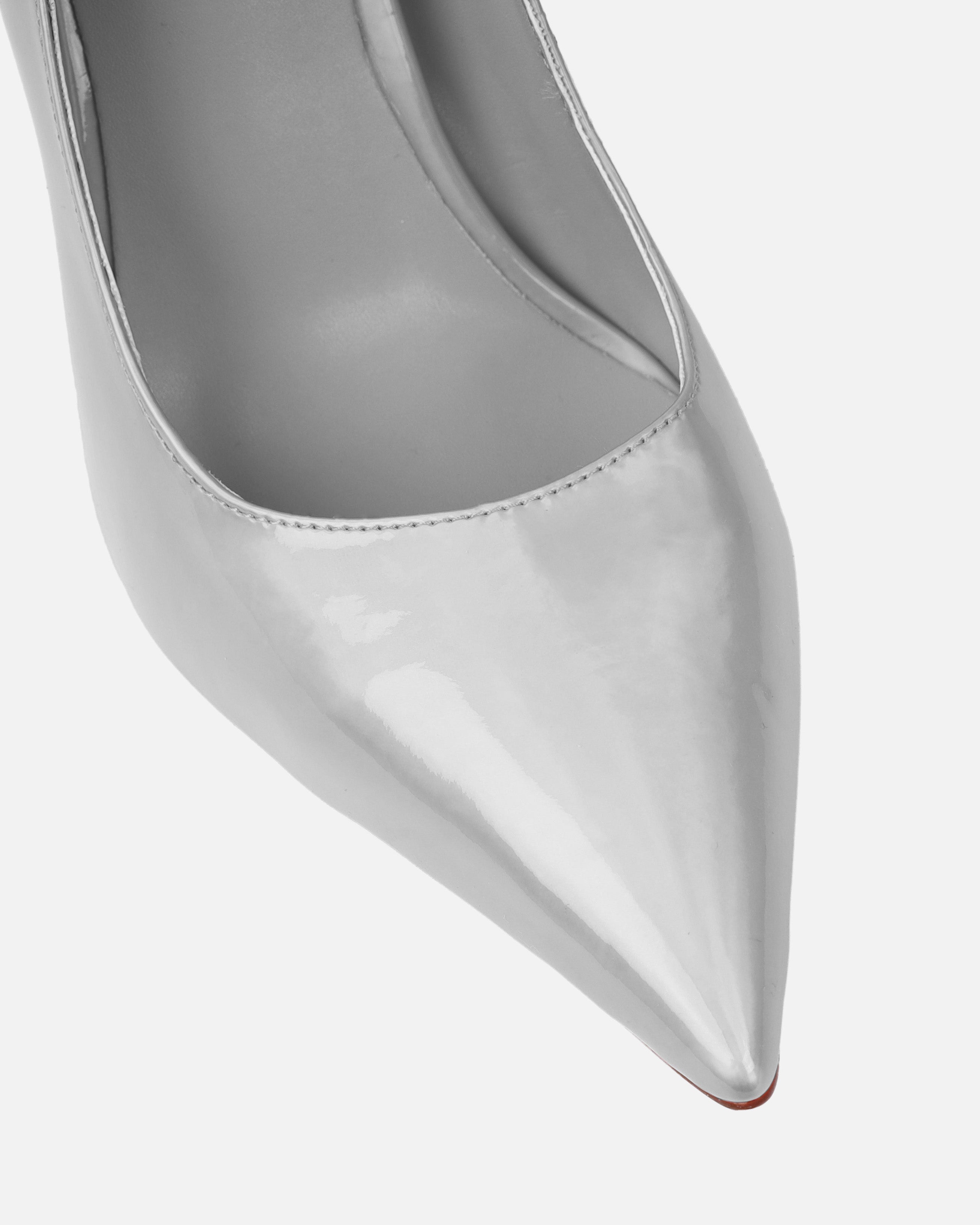 Agathia Silver Mirror Stiletto Court Heels | SIMMI London