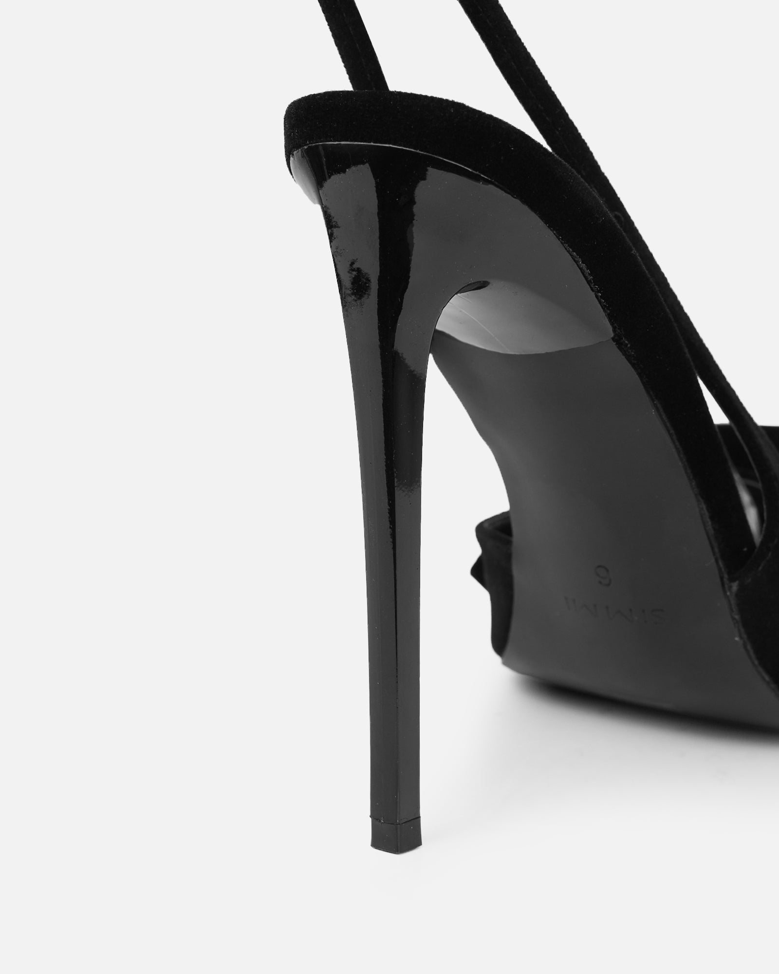 Toppaz black velvet bow heeled sandals | SIMMI London