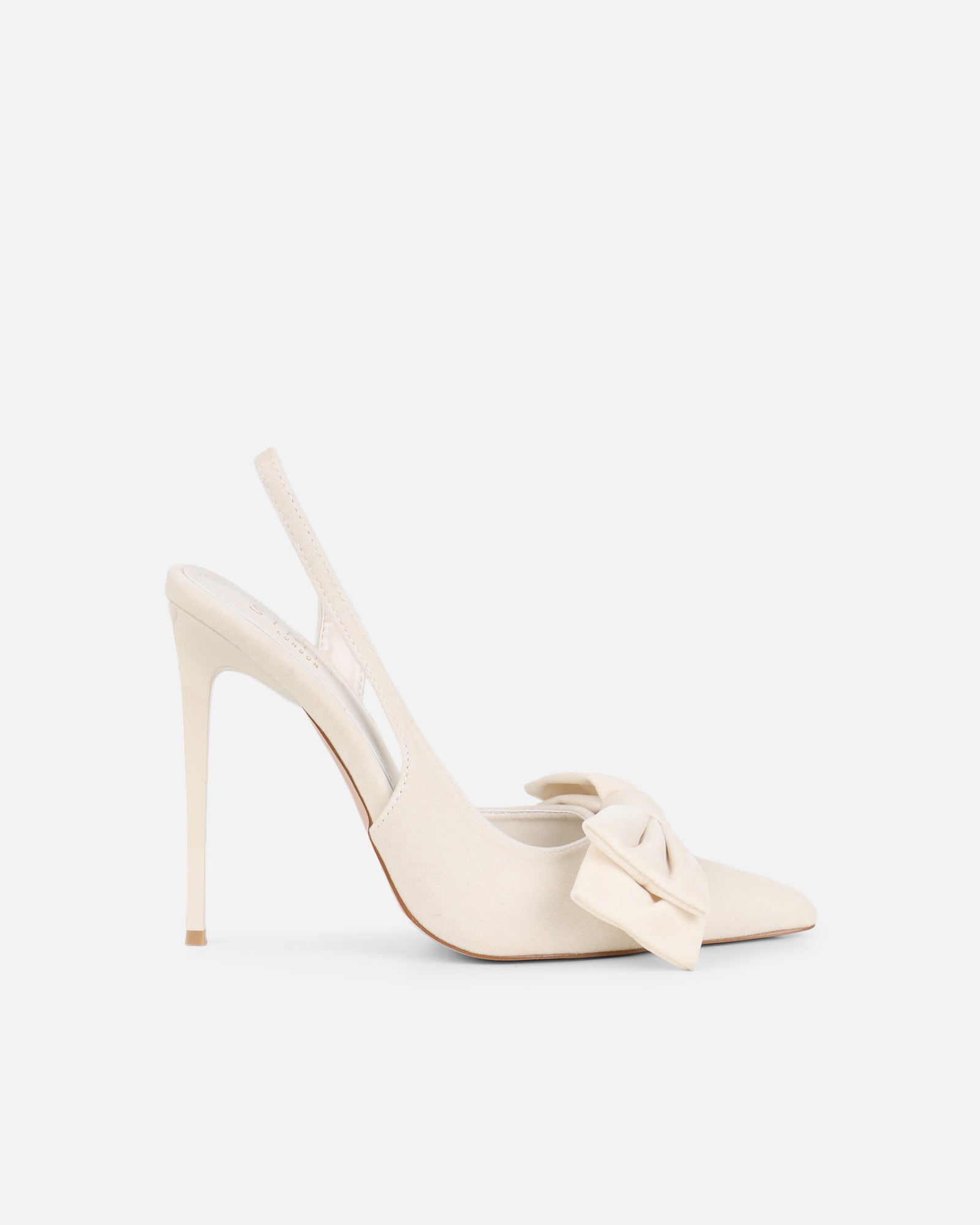 Toppaz Cream Velvet Bow Heeled Sandals | SIMMI London