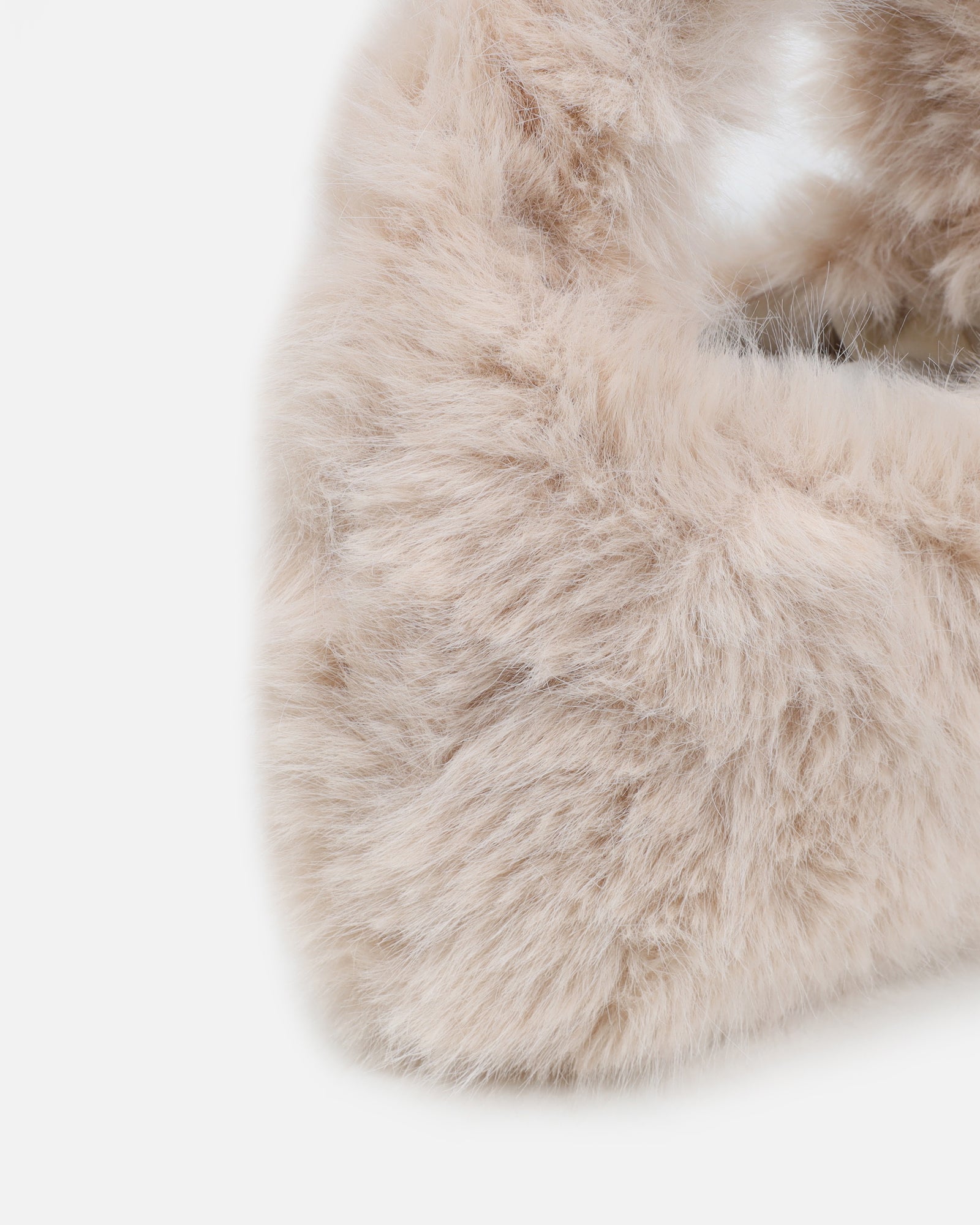 Agnes Cream Faux Fur Crescent Grab Bag | SIMMI London