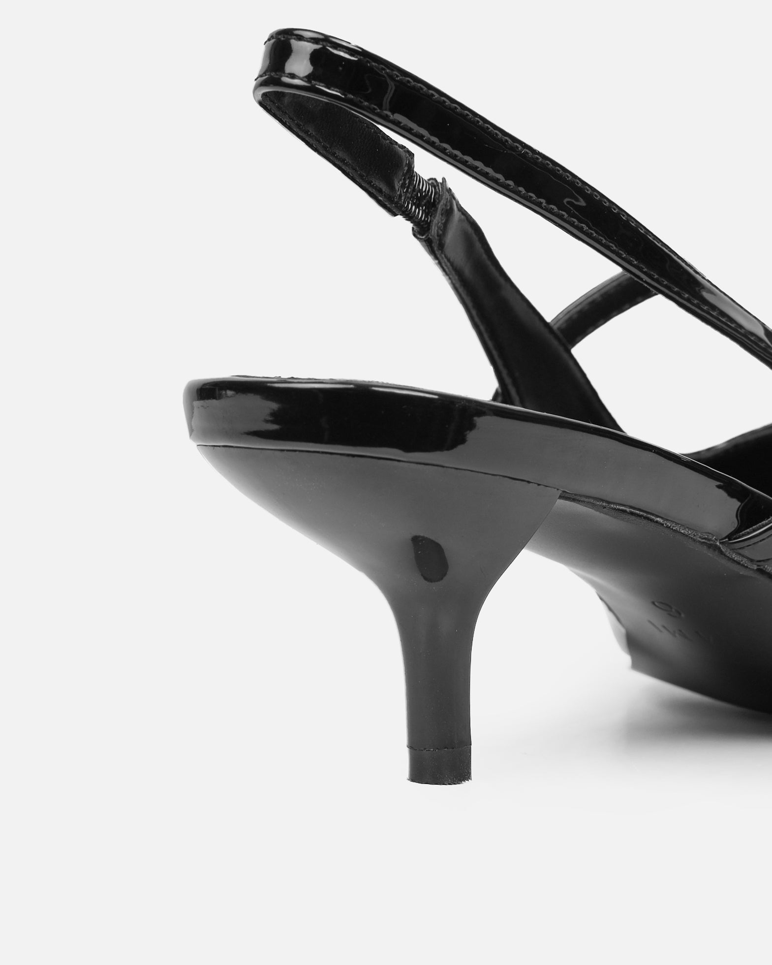 Airlea Black Patent Sling Back Court Shoes | SIMMI London