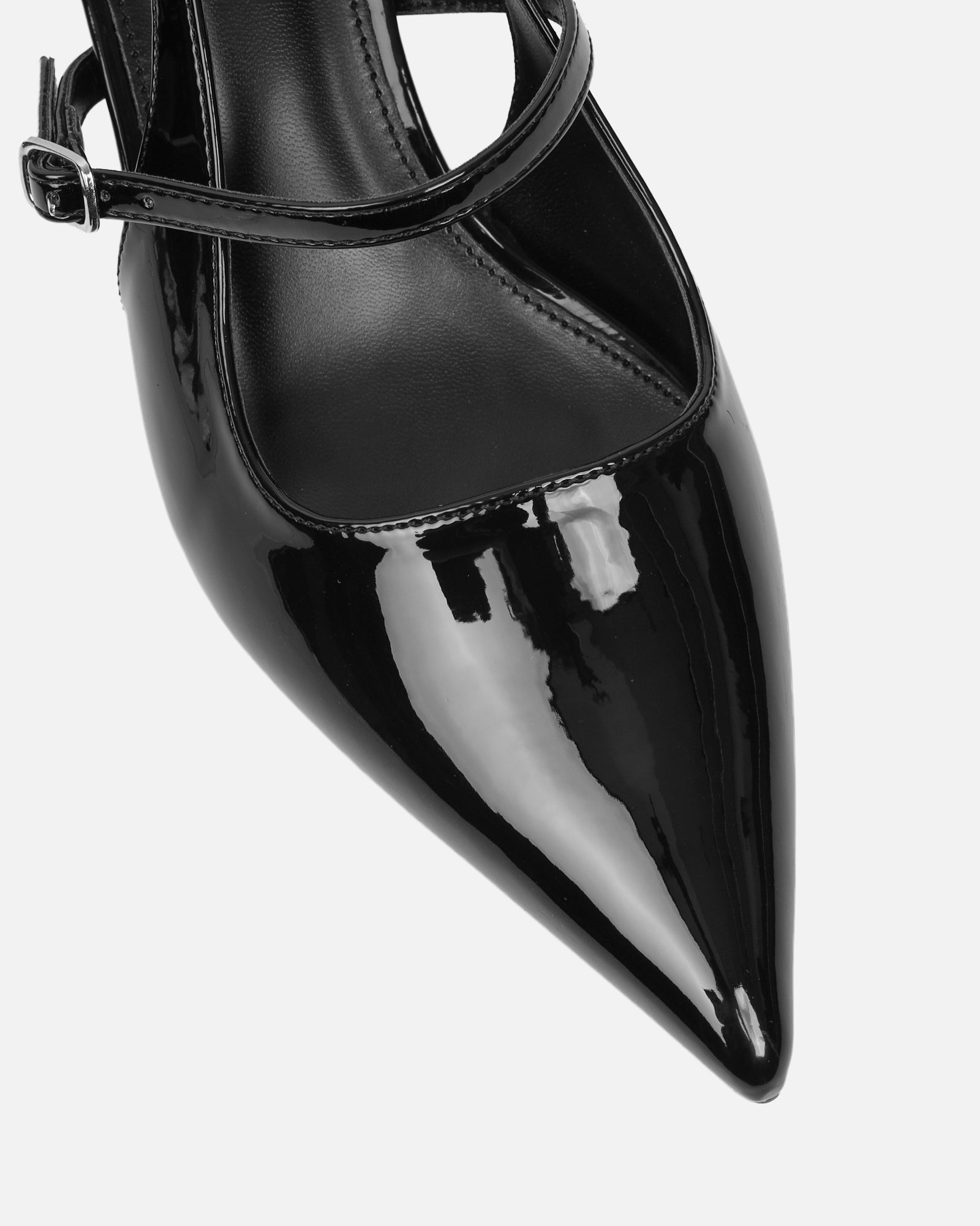 Airlea Black Patent Sling Back Court Shoes | SIMMI London
